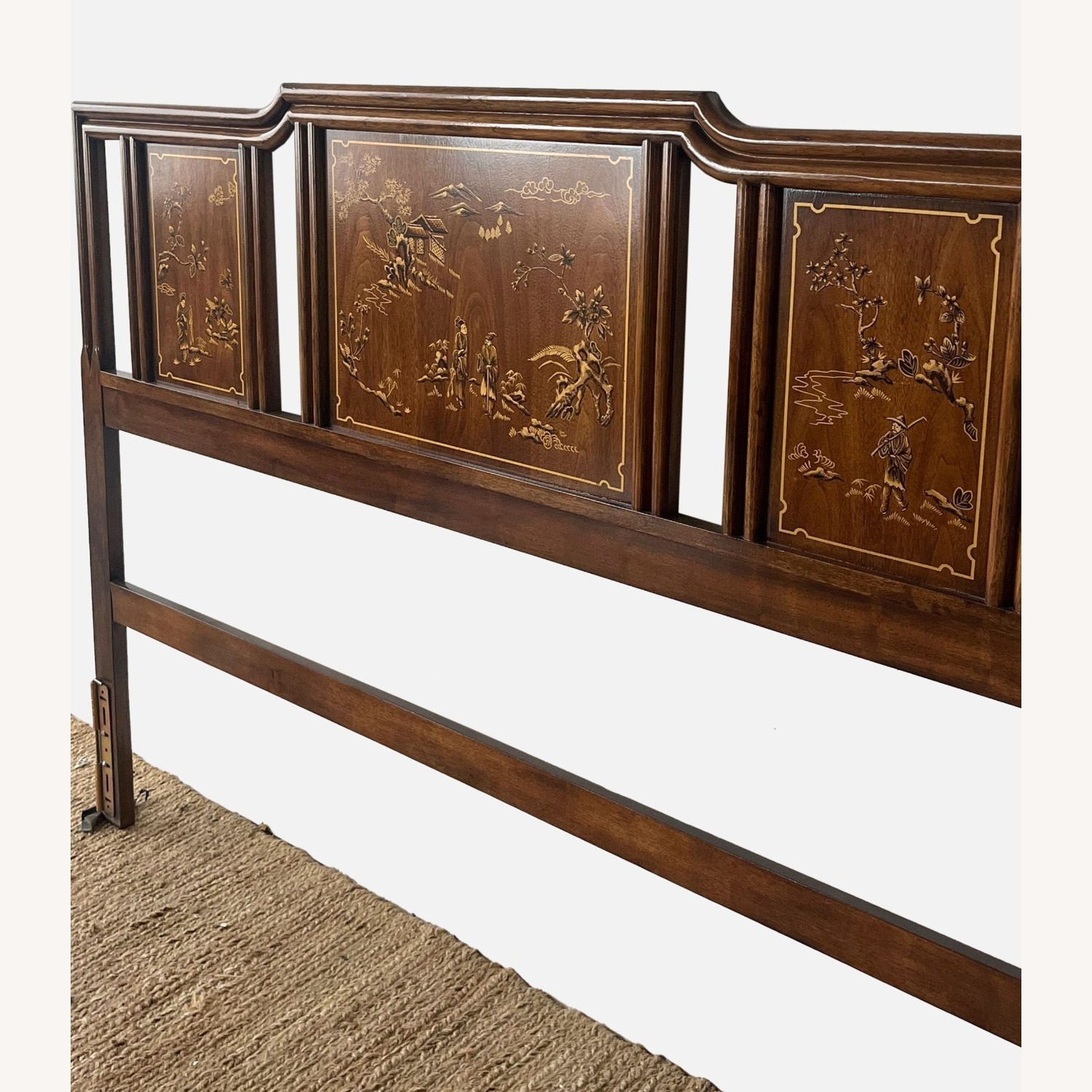 King Size Vintage Drexel Chinoiserie Headboard - image-1