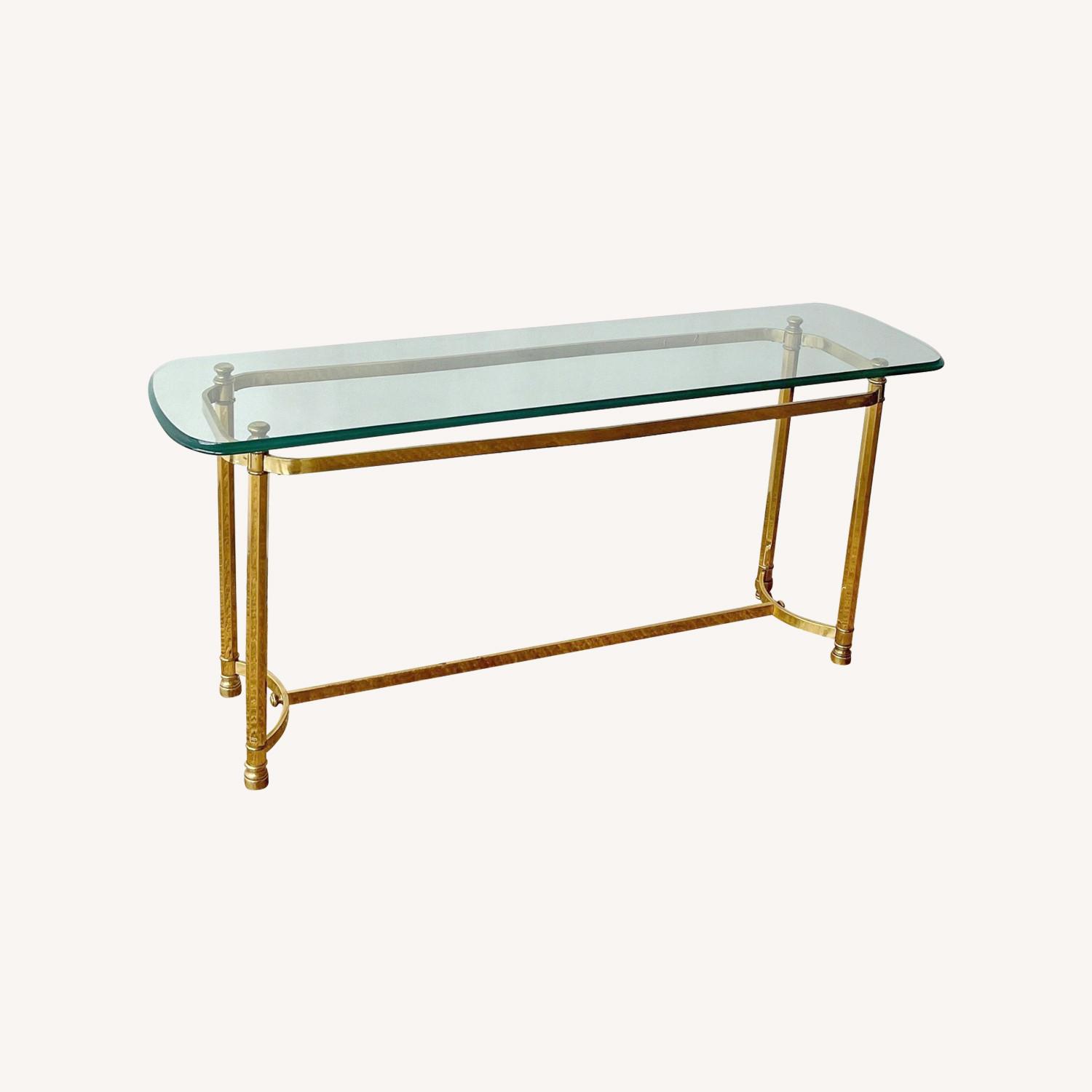 Labarge Style Glass Top Console Table - image-0