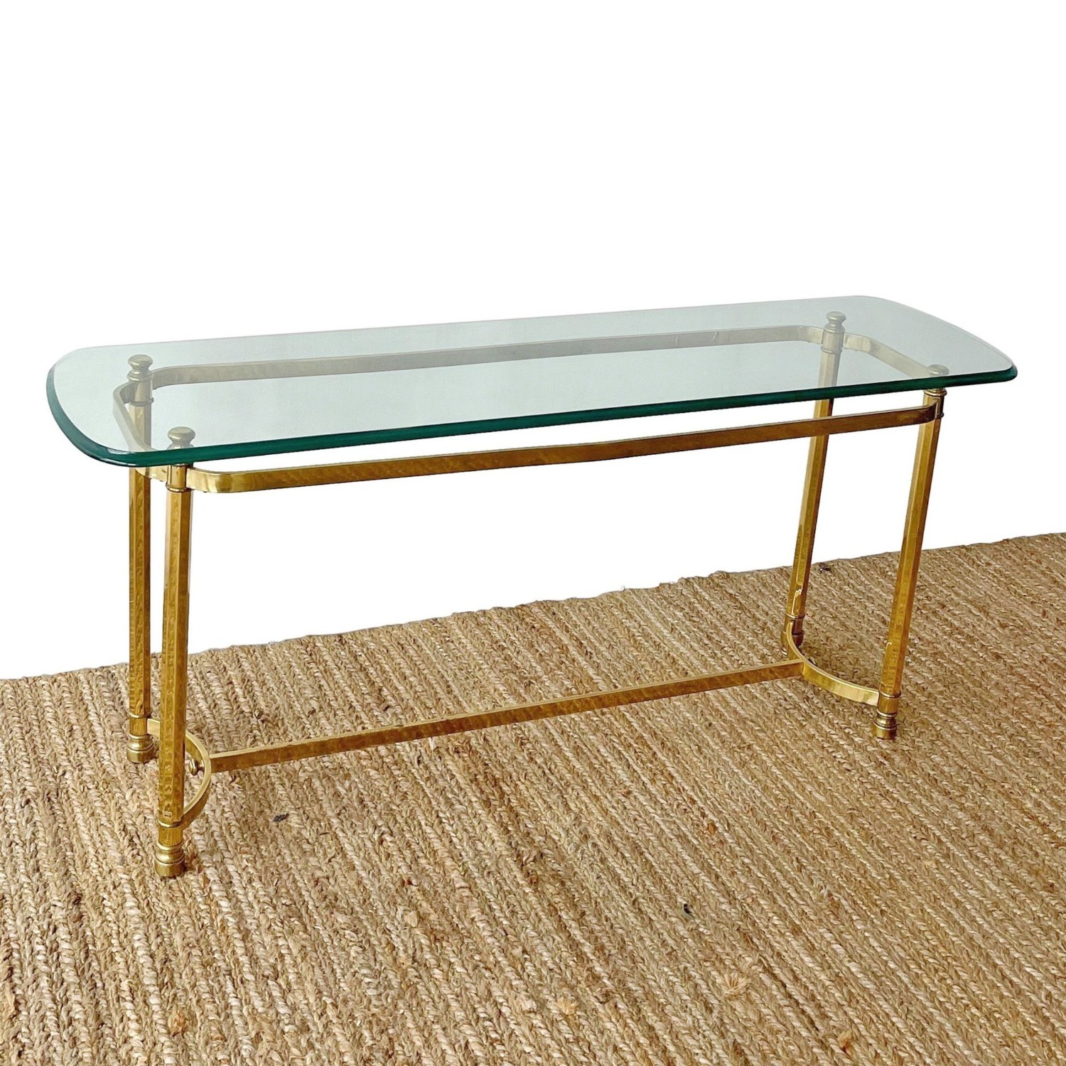 Labarge Style Glass Top Console Table - image-3