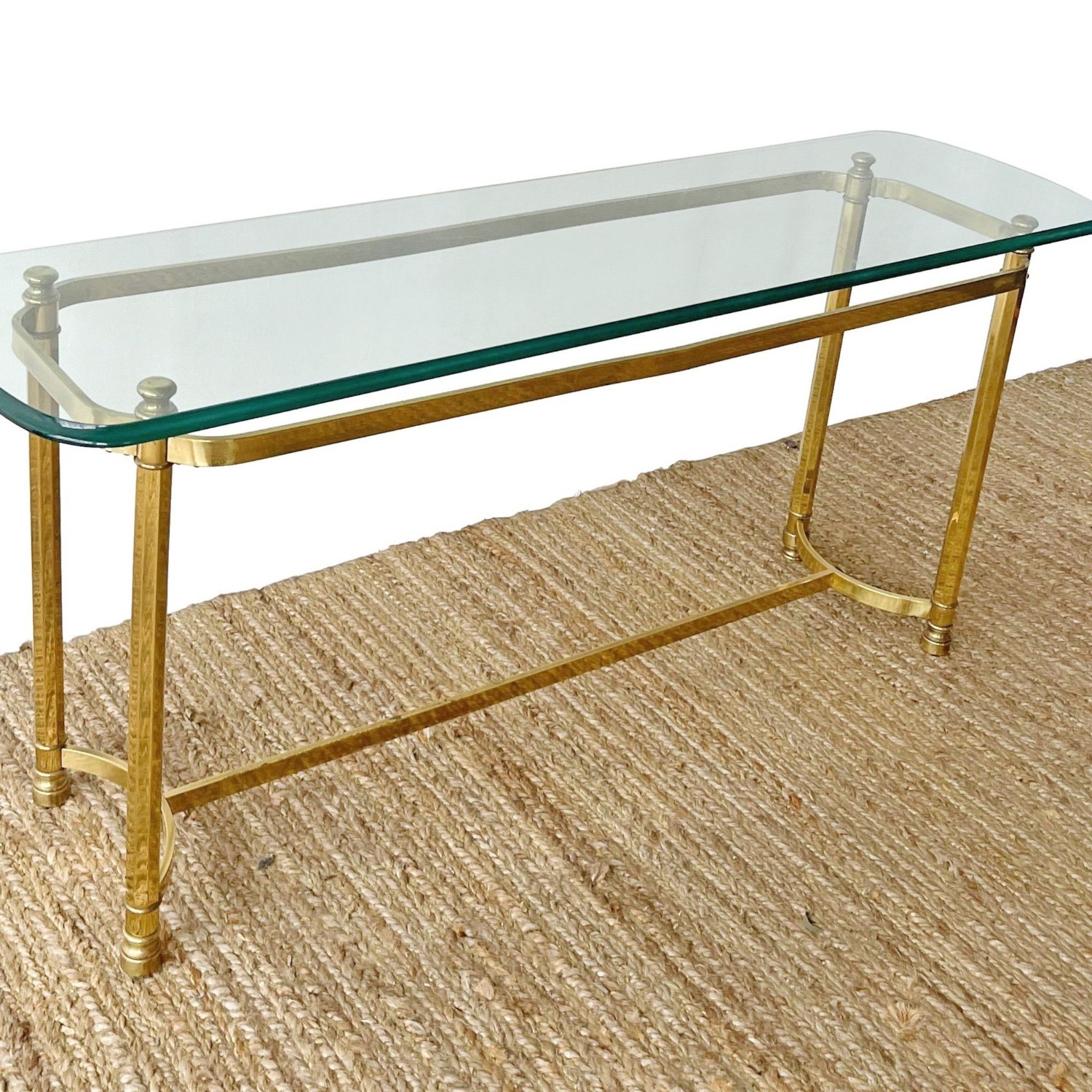 Labarge Style Glass Top Console Table - image-2