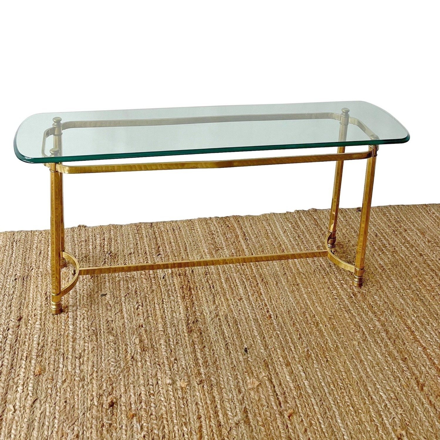 Labarge Style Glass Top Console Table - image-1