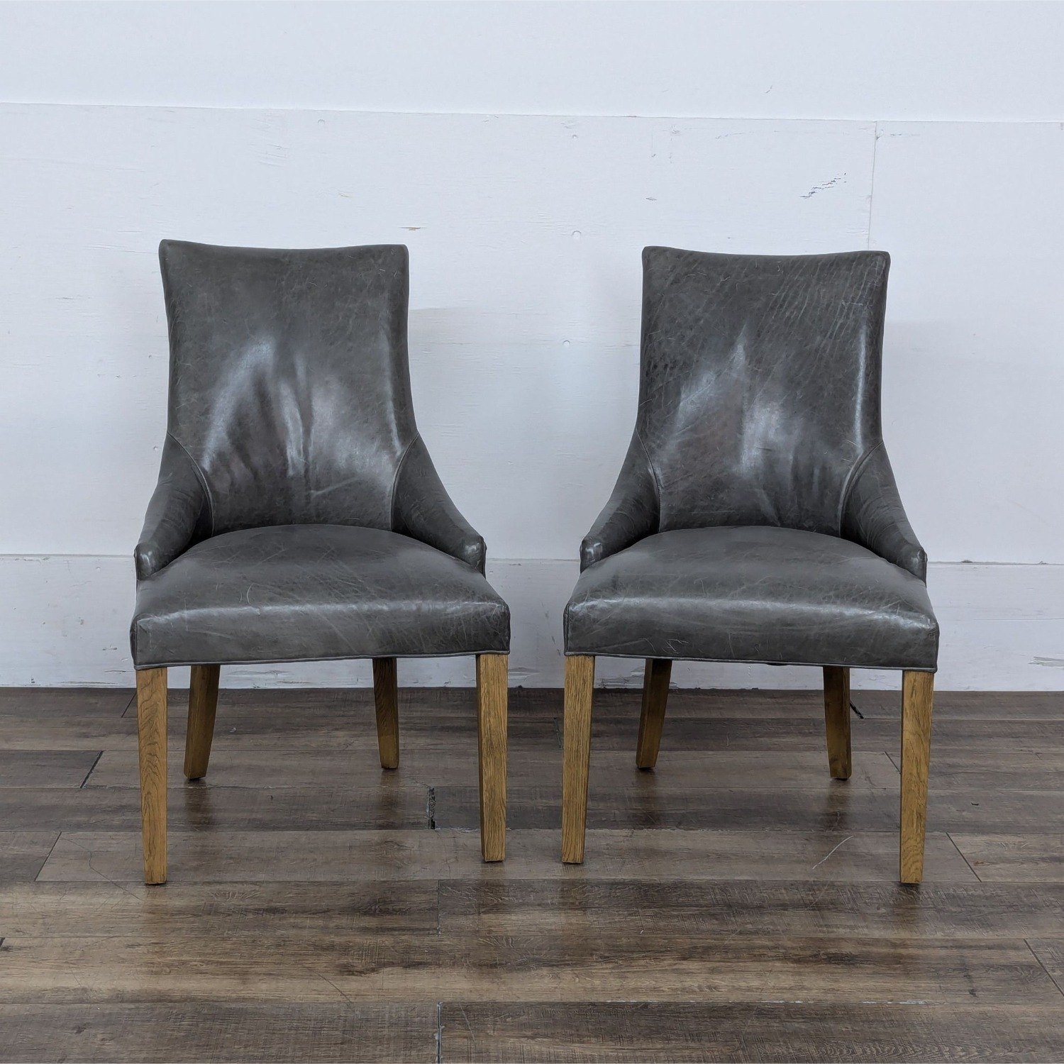 Restoration Hardware 10-piece Leather Parsons Chairs - image-5