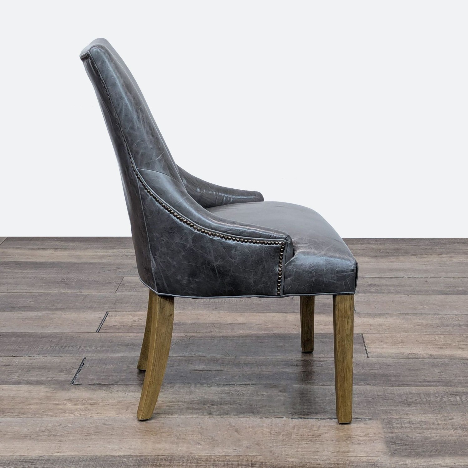 Restoration Hardware 10-piece Leather Parsons Chairs - image-10