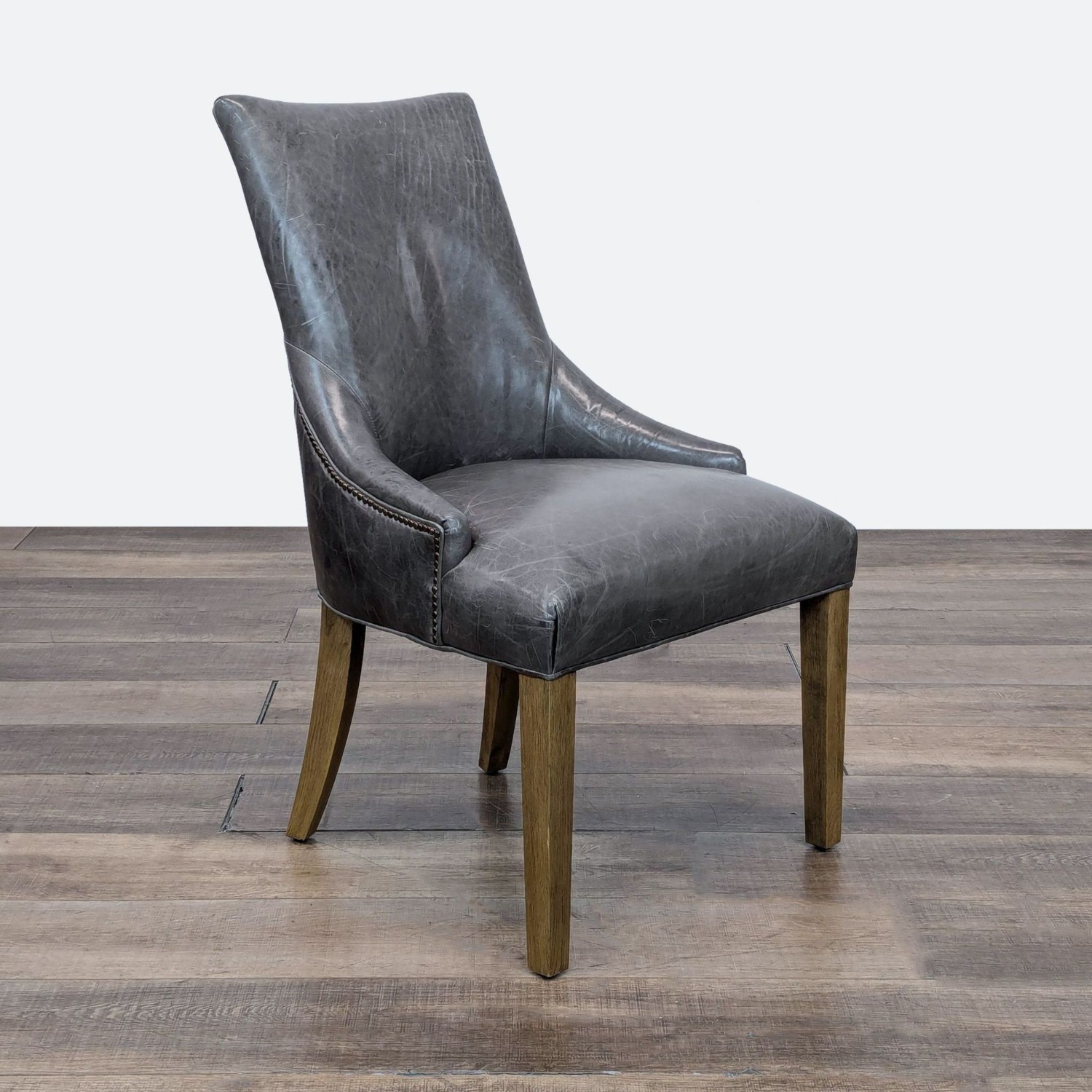 Restoration Hardware 10-piece Leather Parsons Chairs - image-9