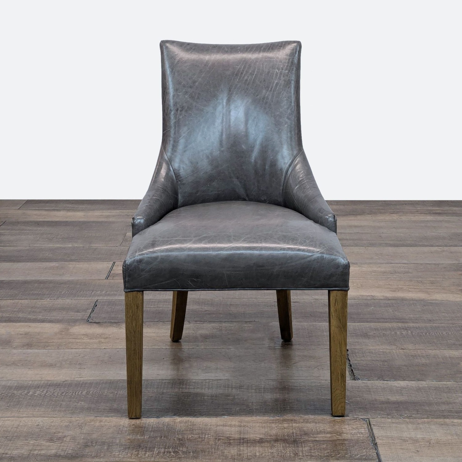 Restoration Hardware 10-piece Leather Parsons Chairs - image-1