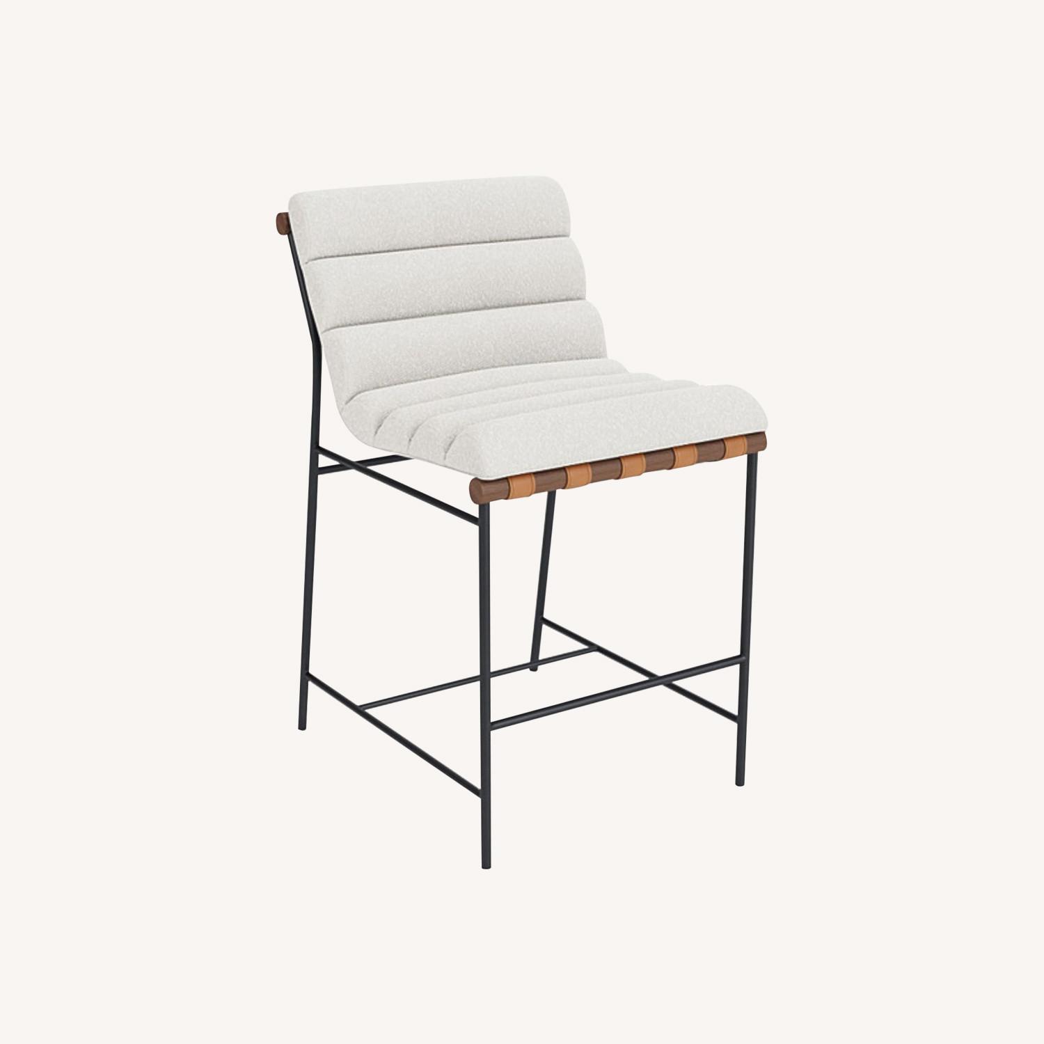 Denver Modern Vail White Boucle Counter Stool - image-0