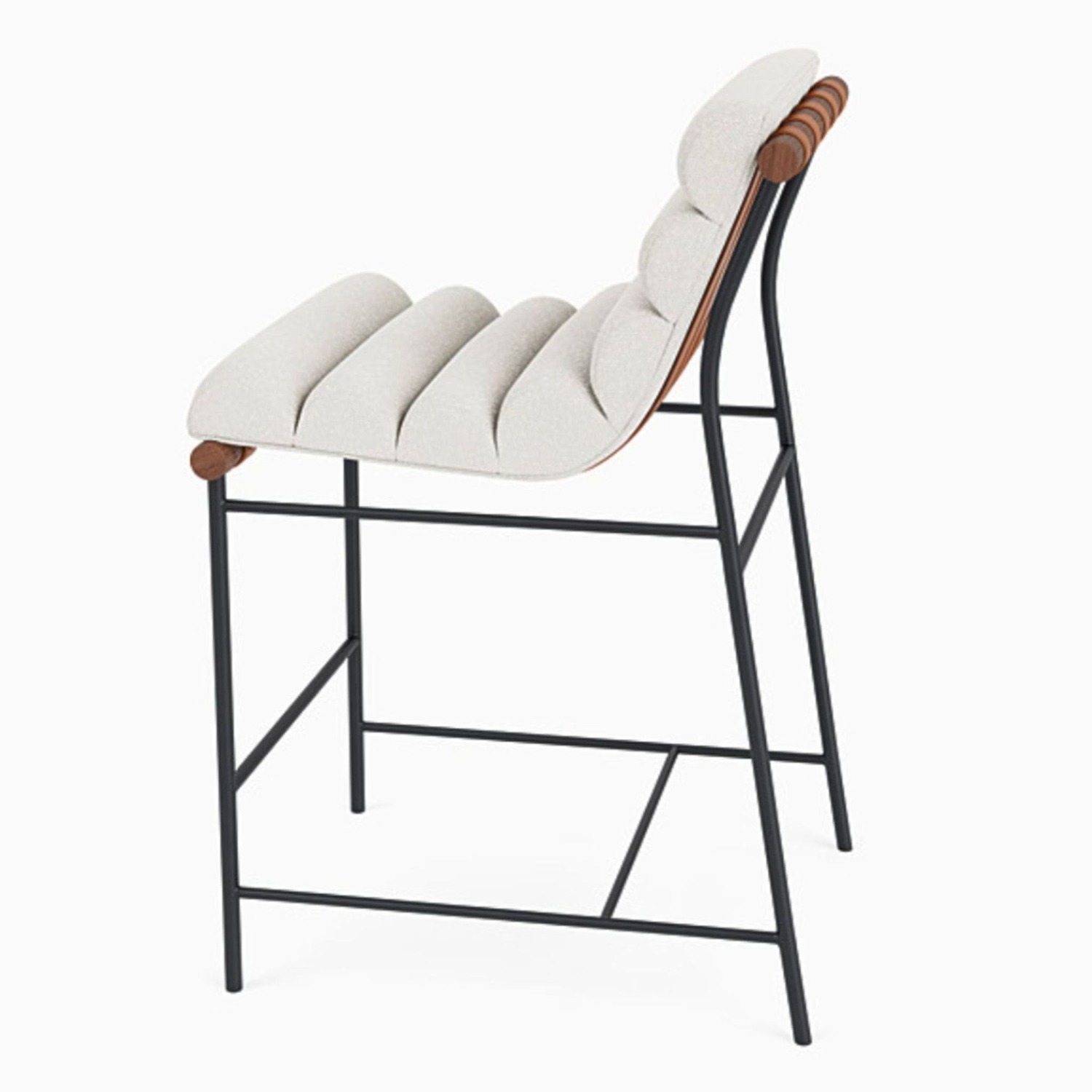 Denver Modern Vail White Boucle Counter Stool - image-3