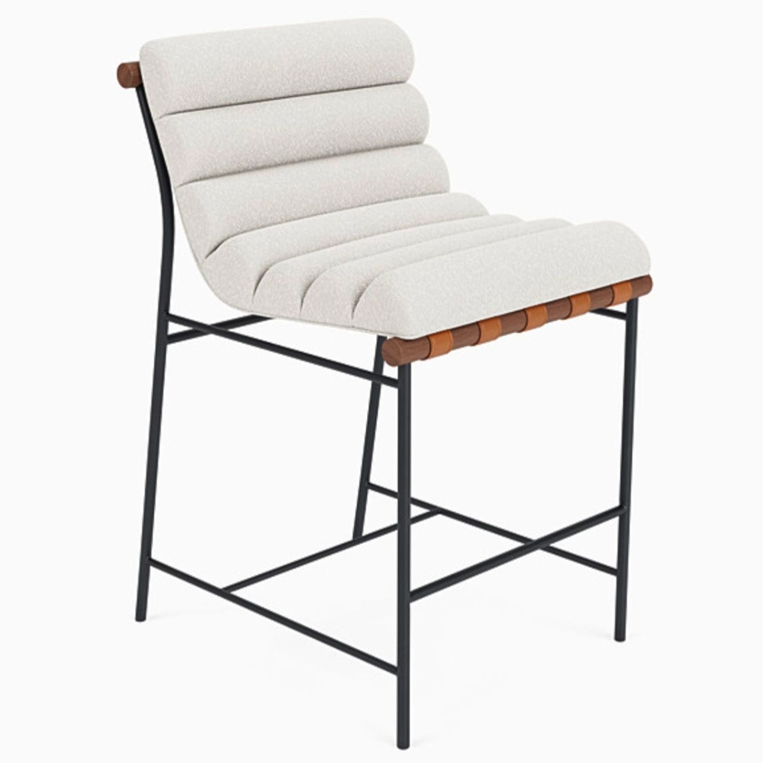 Denver Modern Vail White Boucle Counter Stool - image-6