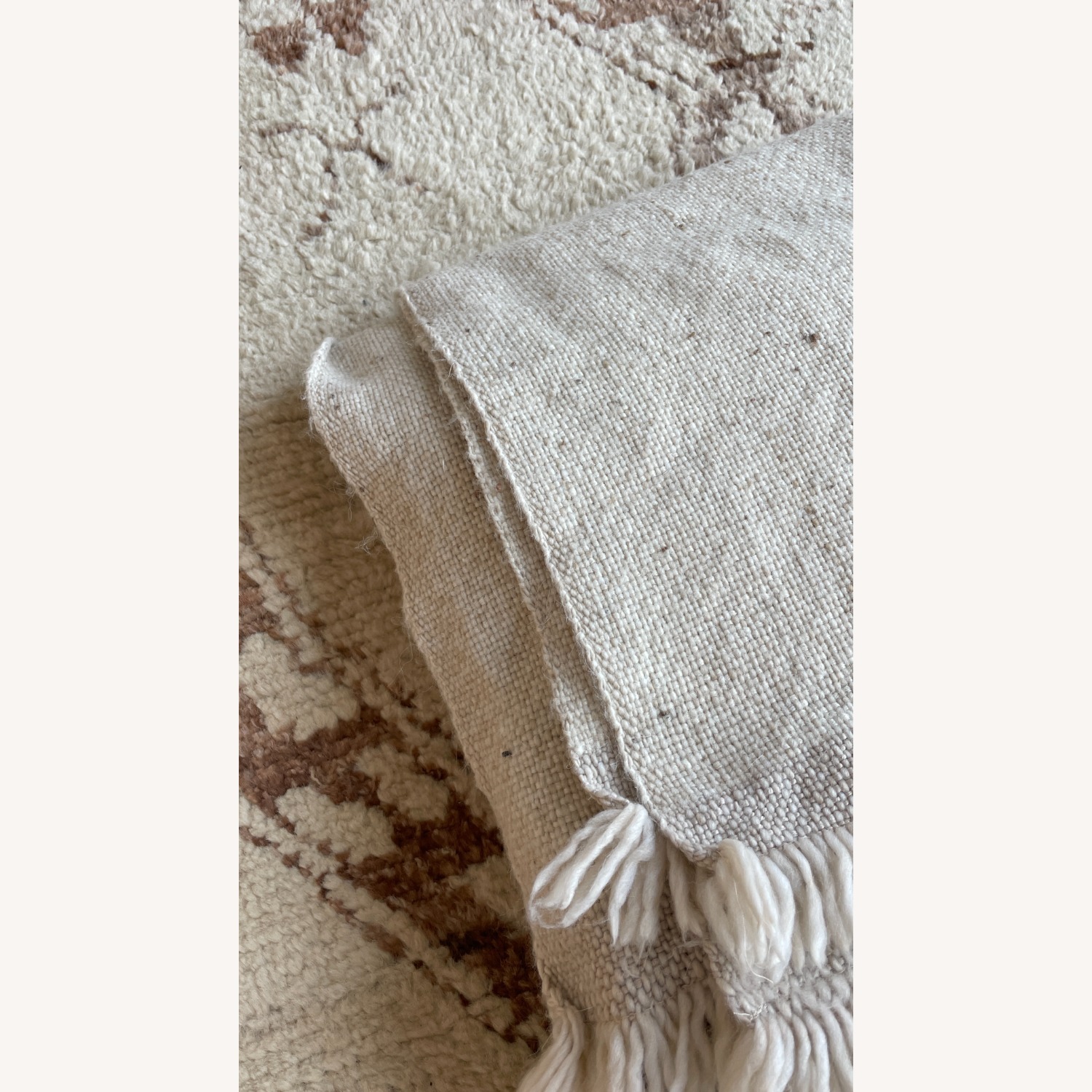 Target Pair Cozy Natural / Oatmeal Woven Throws - image-4