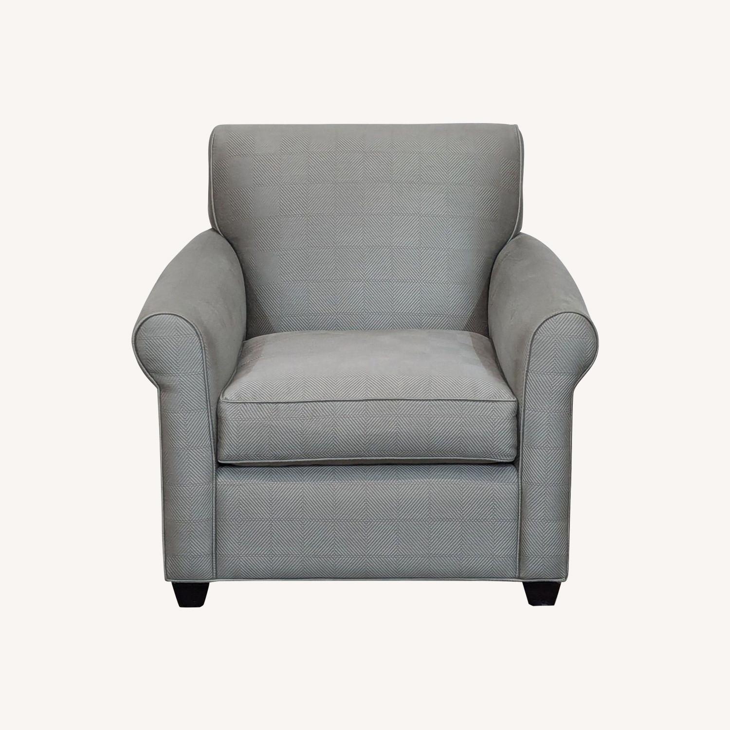 Crate & Barrel Classic Rolled Arm Chair inTextured - image-0