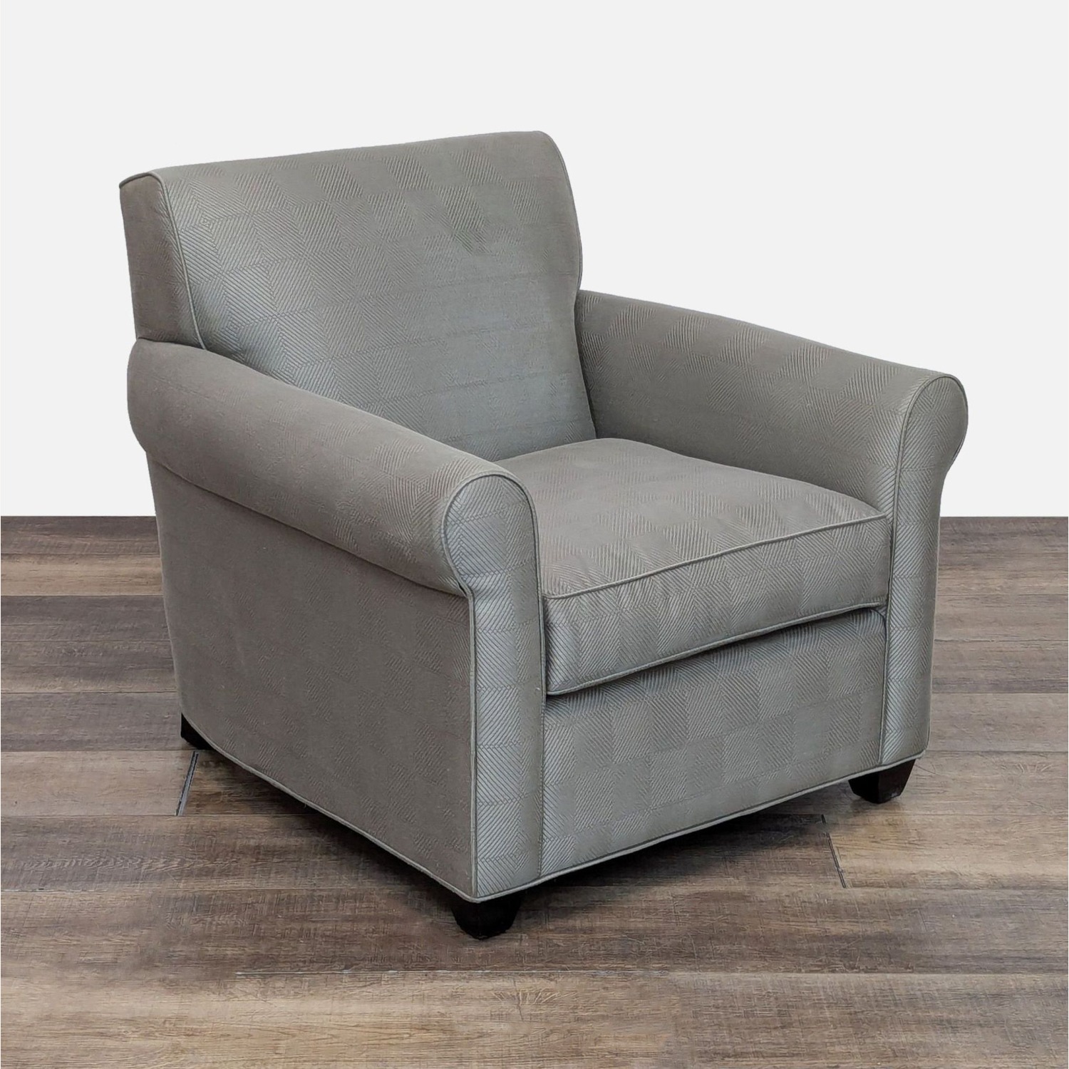 Crate & Barrel Classic Rolled Arm Chair inTextured - image-7