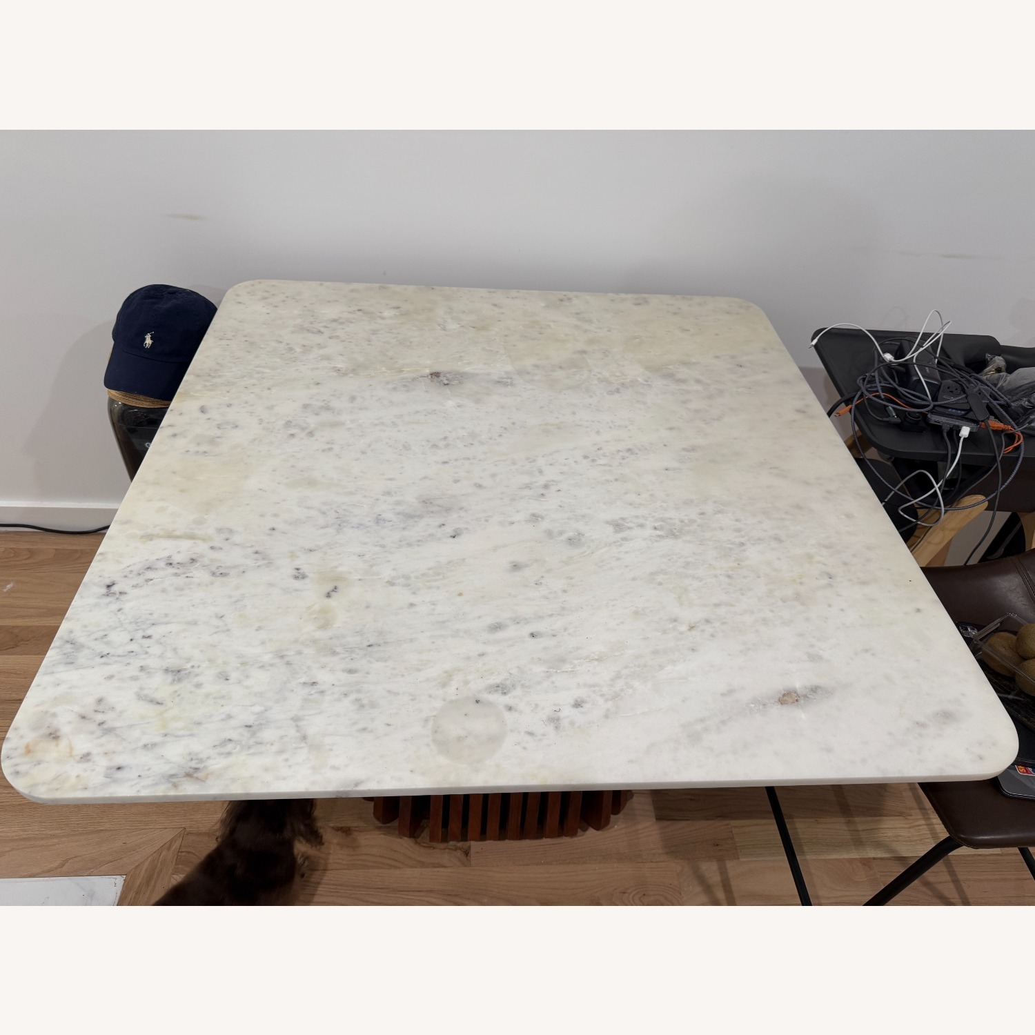 AllModern Kendall Solid Wood & Marble Square Dining Table - image-6