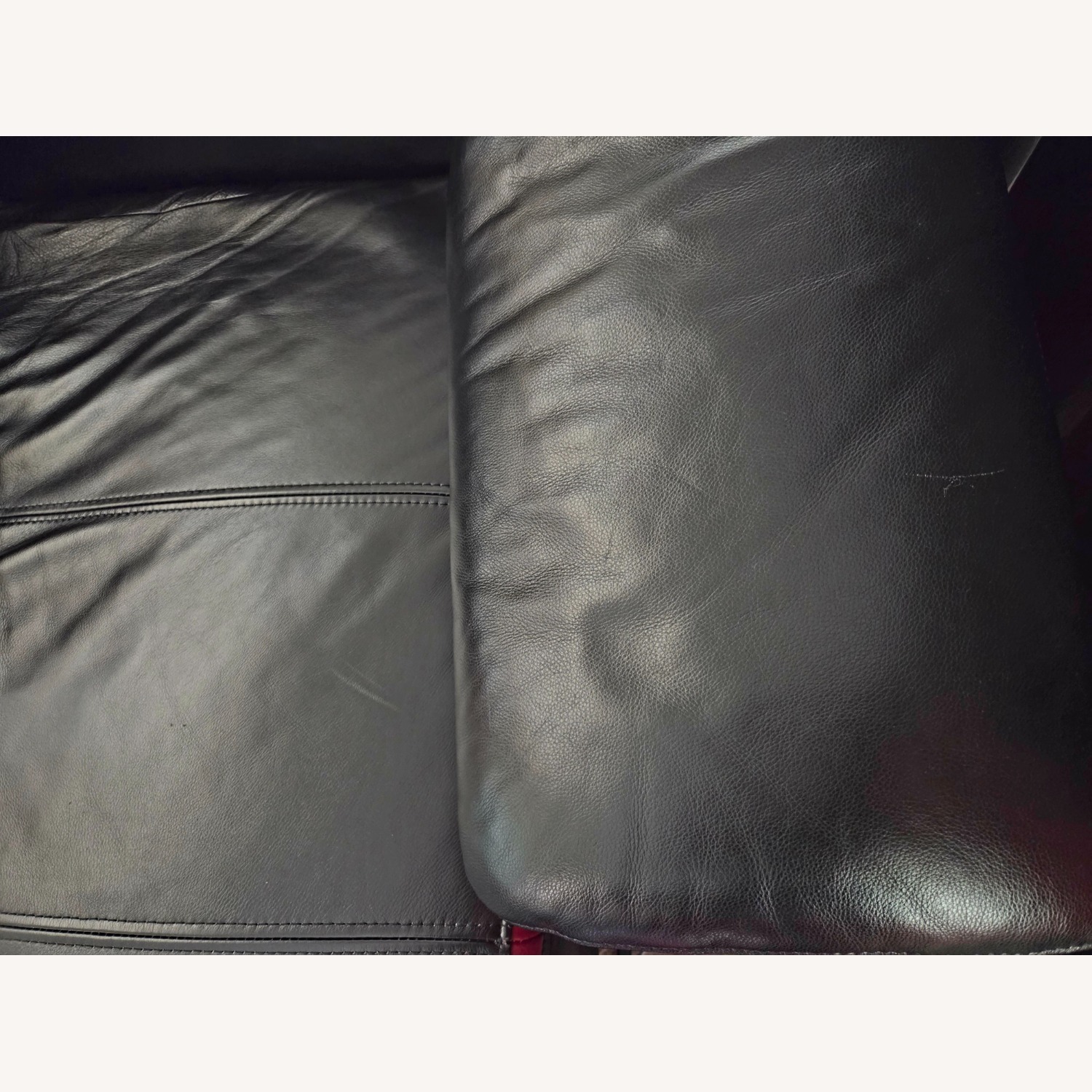 Black Leather Red Accent Sectional Recliner Couch  - image-5