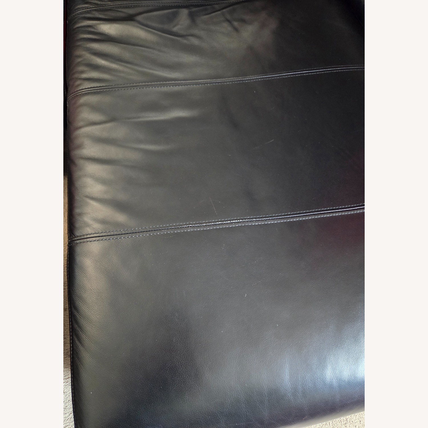 Black Leather Red Accent Sectional Recliner Couch  - image-4