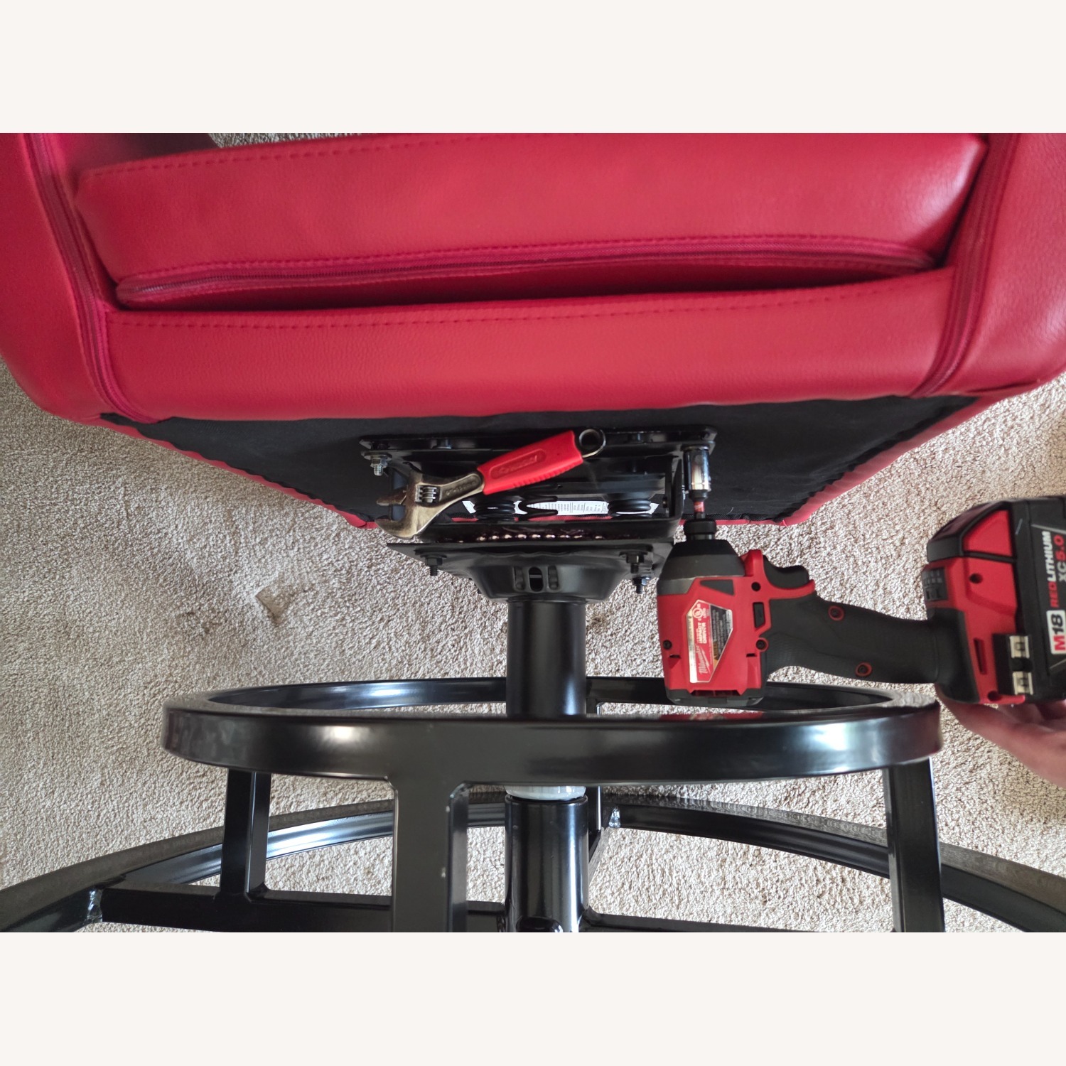 Red Rocker Swivel Bar Stools (Counter Height) - image-17