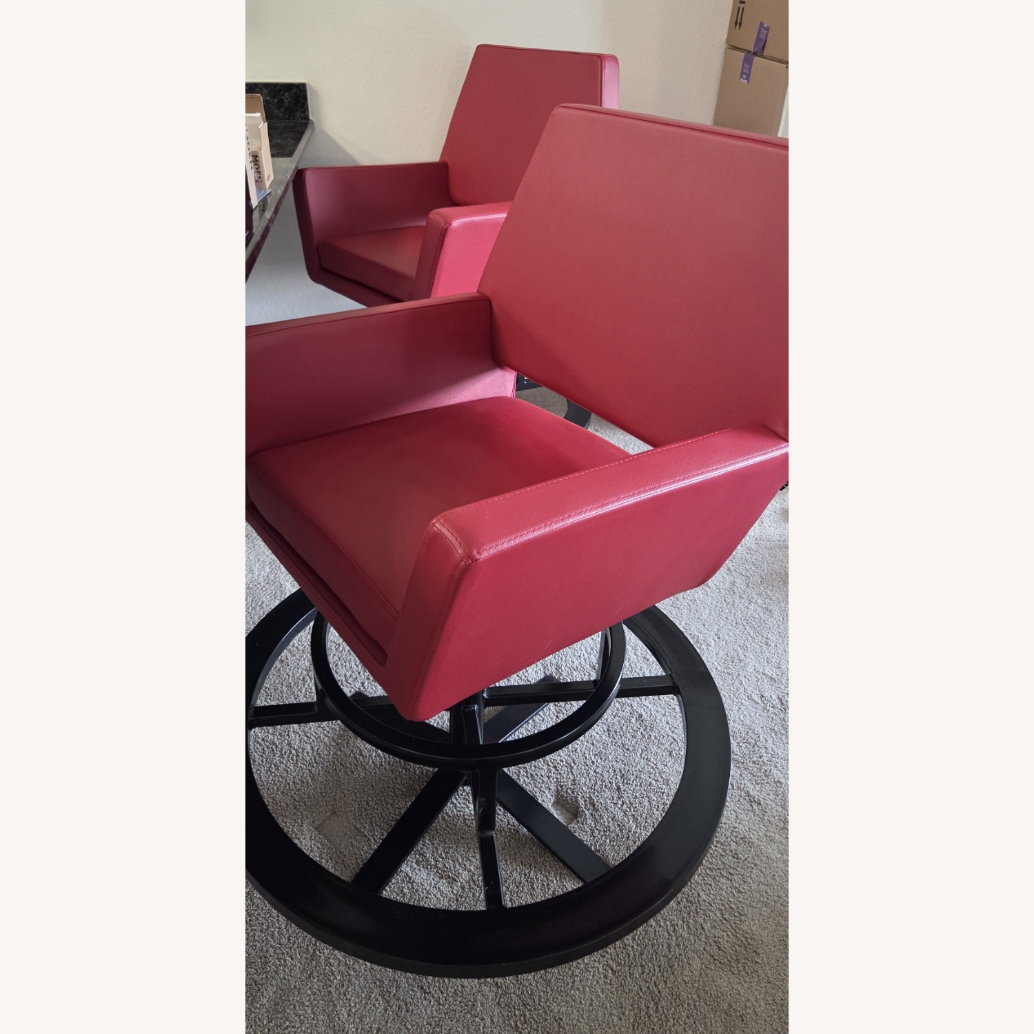 Red Rocker Swivel Bar Stools (Counter Height) - image-1