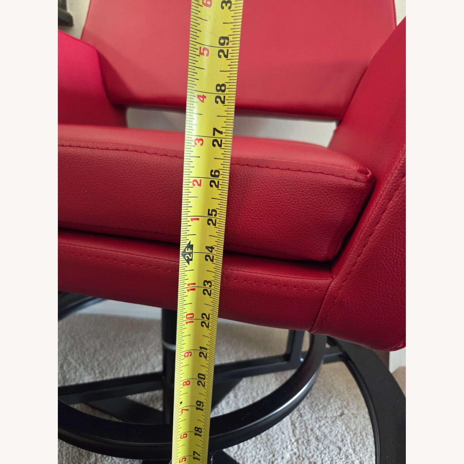 Red Rocker Swivel Bar Stools (Counter Height) - image-2