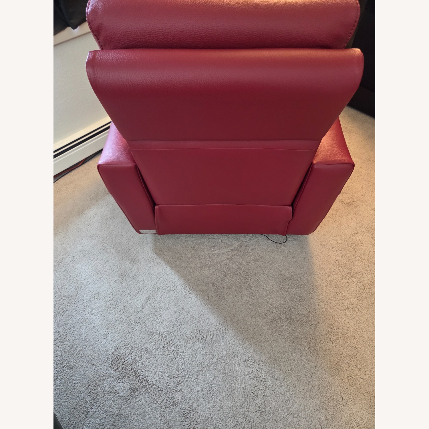 Red Leather Rocker Swivel Recliner (Jaymar Brand) - image-5