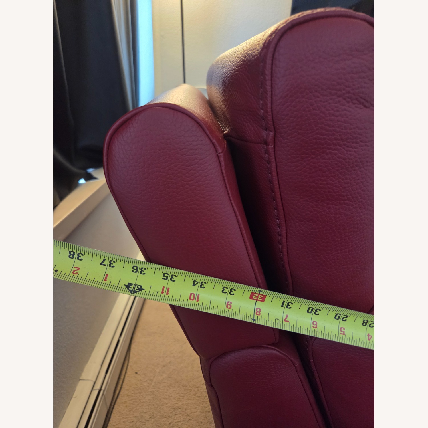 Red Leather Rocker Swivel Recliner (Jaymar Brand) - image-10