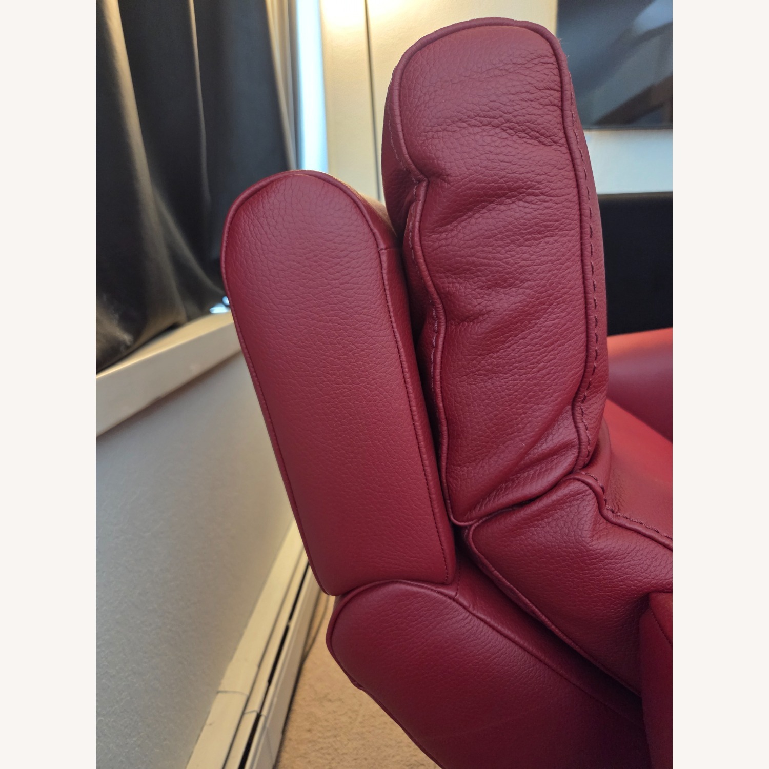 Red Leather Rocker Swivel Recliner (Jaymar Brand) - image-13
