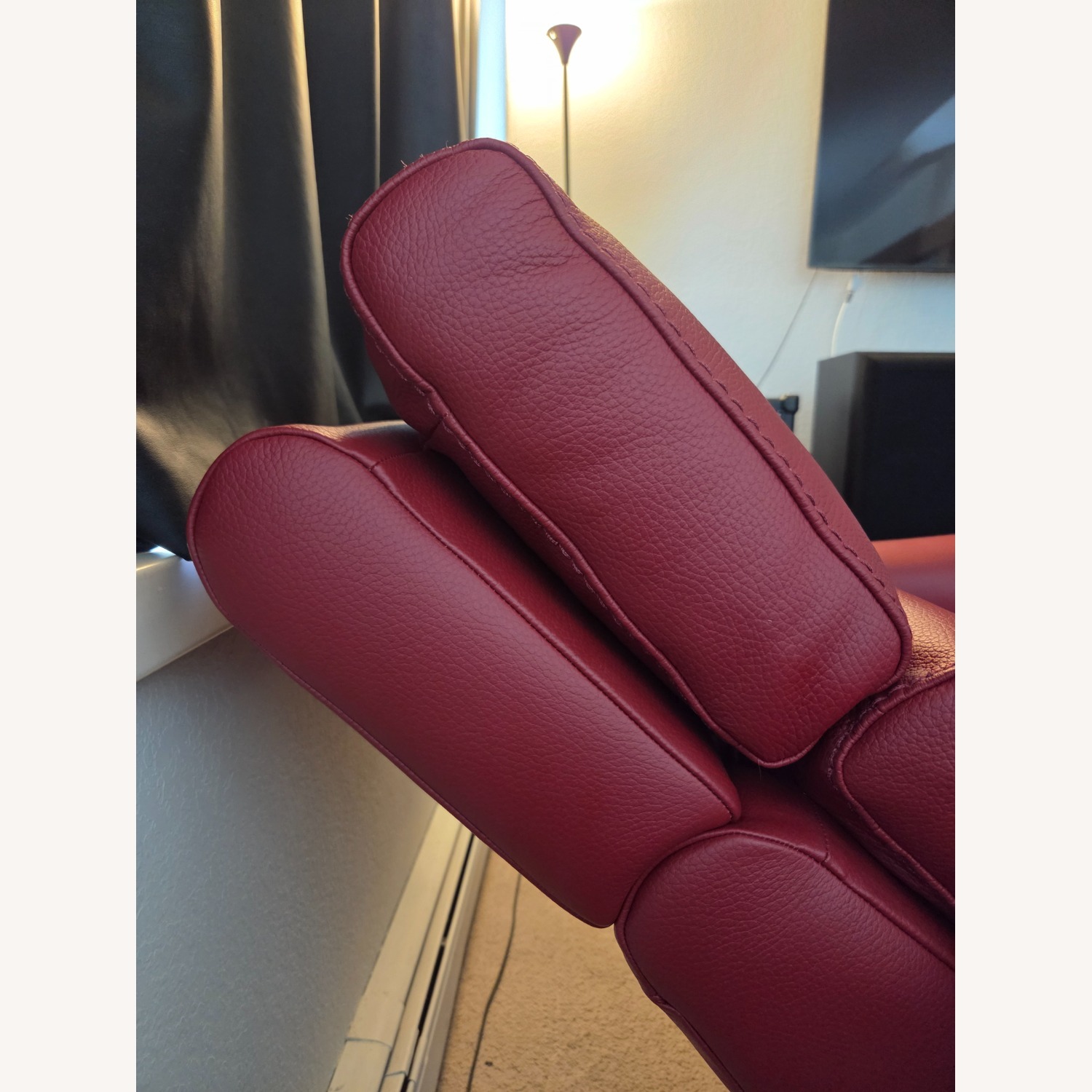 Red Leather Rocker Swivel Recliner (Jaymar Brand) - image-12