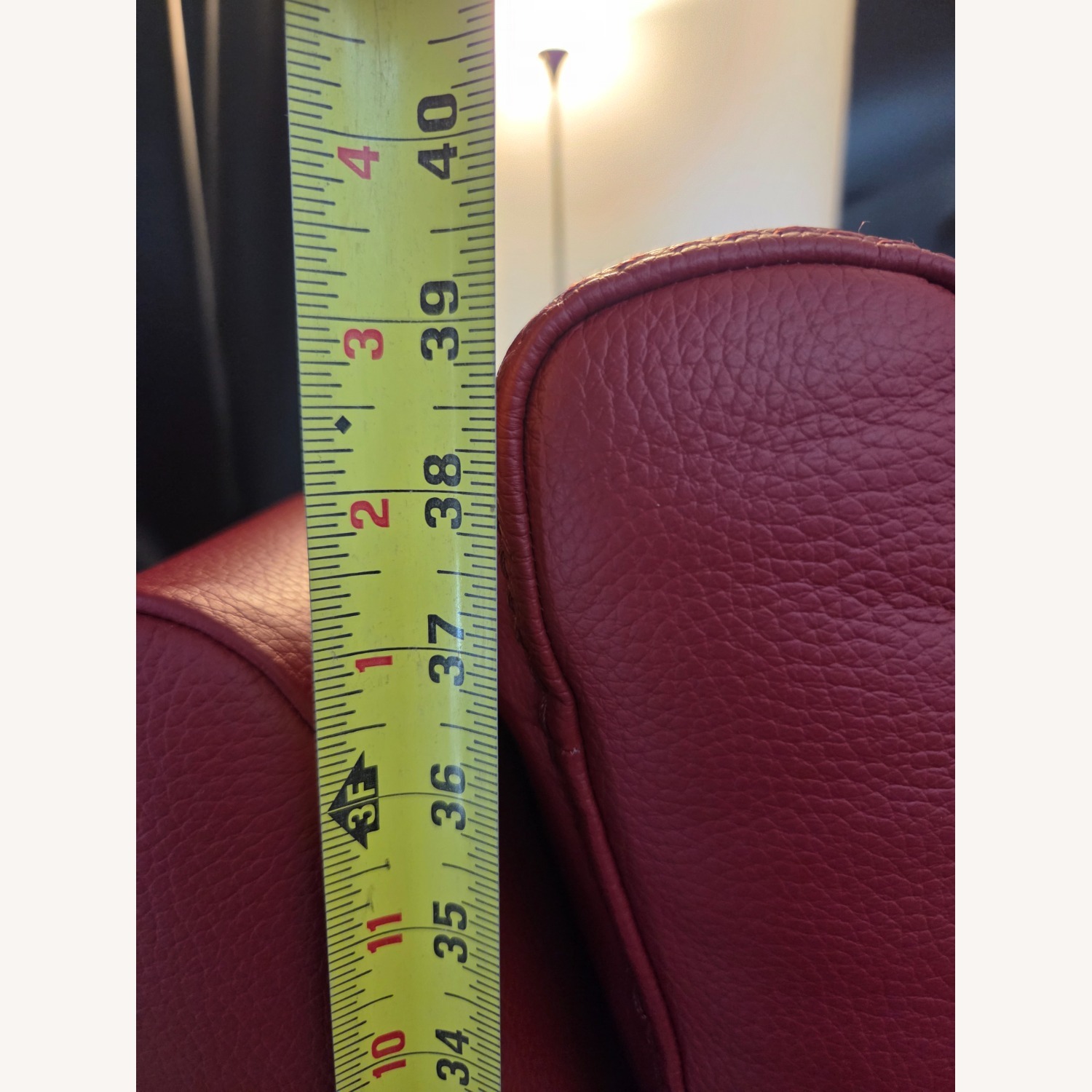 Red Leather Rocker Swivel Recliner (Jaymar Brand) - image-9