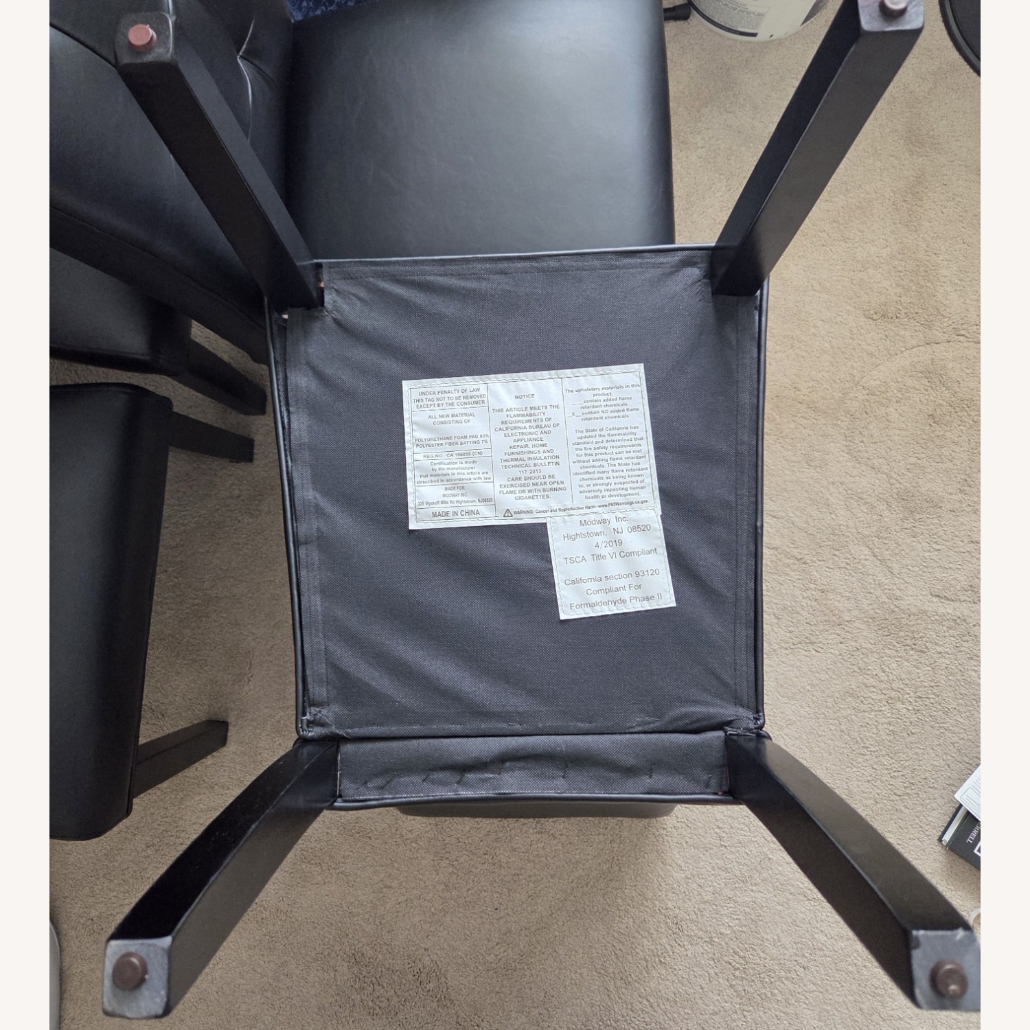 Black Tufted Kitchen/Decorative Cushion Chairs - image-12