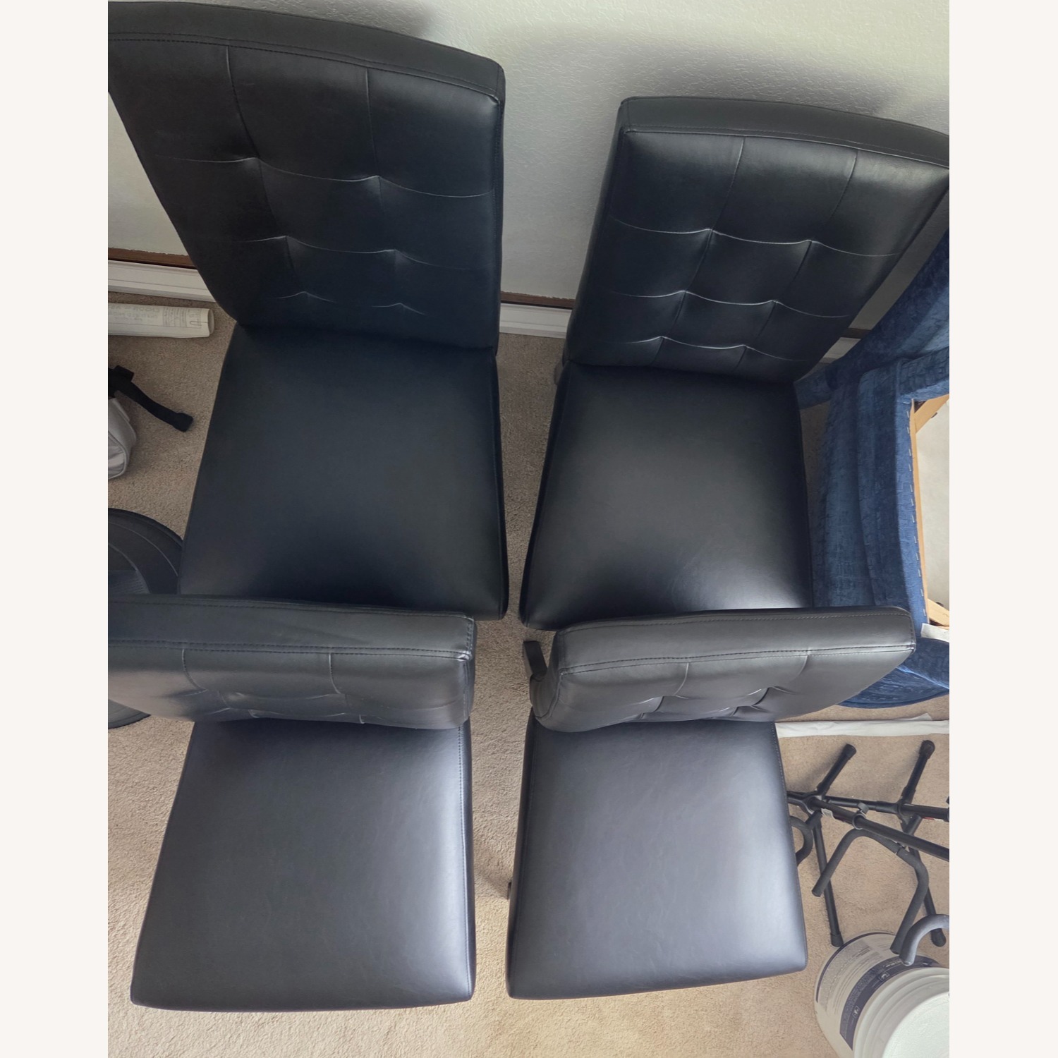 Black Tufted Kitchen/Decorative Cushion Chairs - image-9