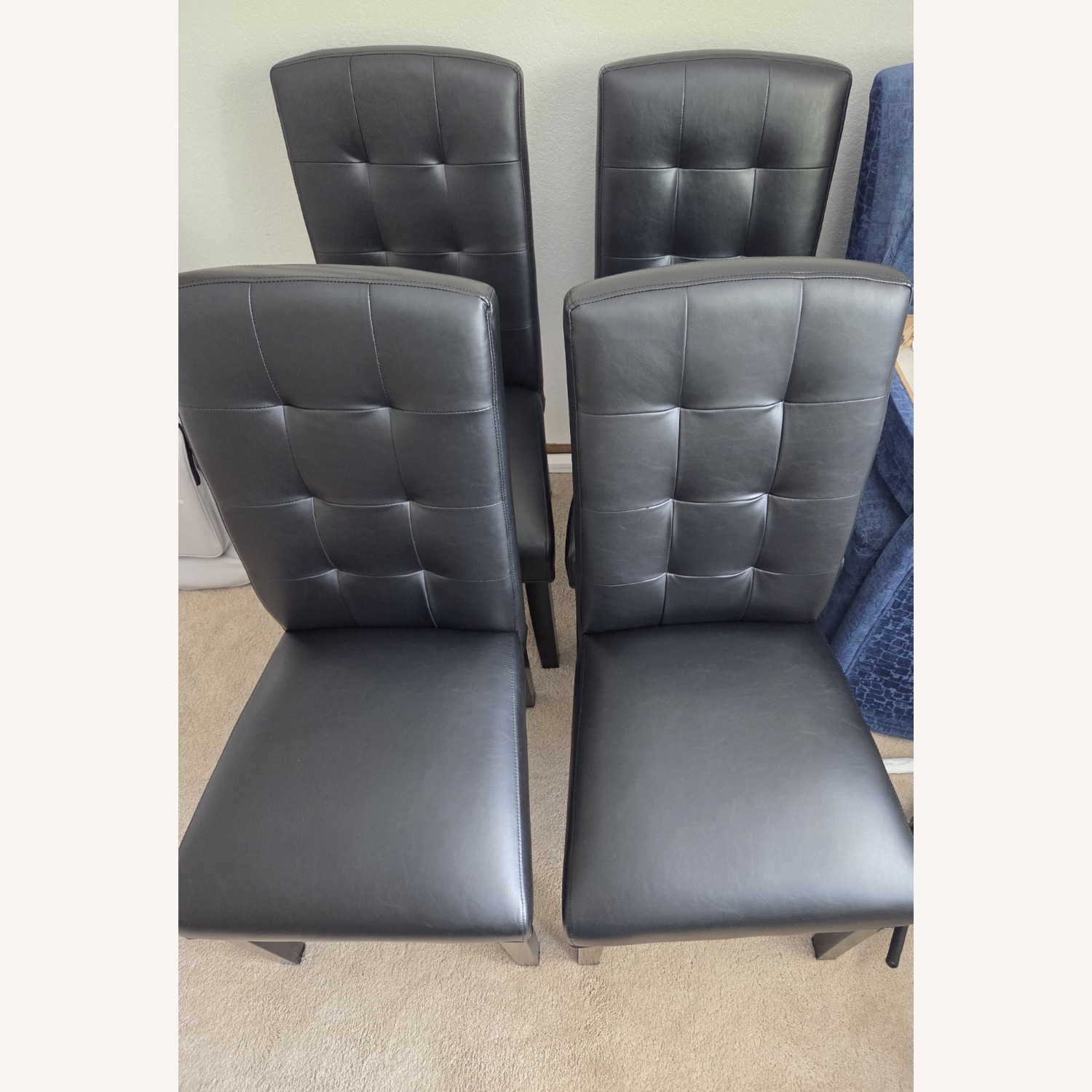 Black Tufted Kitchen/Decorative Cushion Chairs - image-1