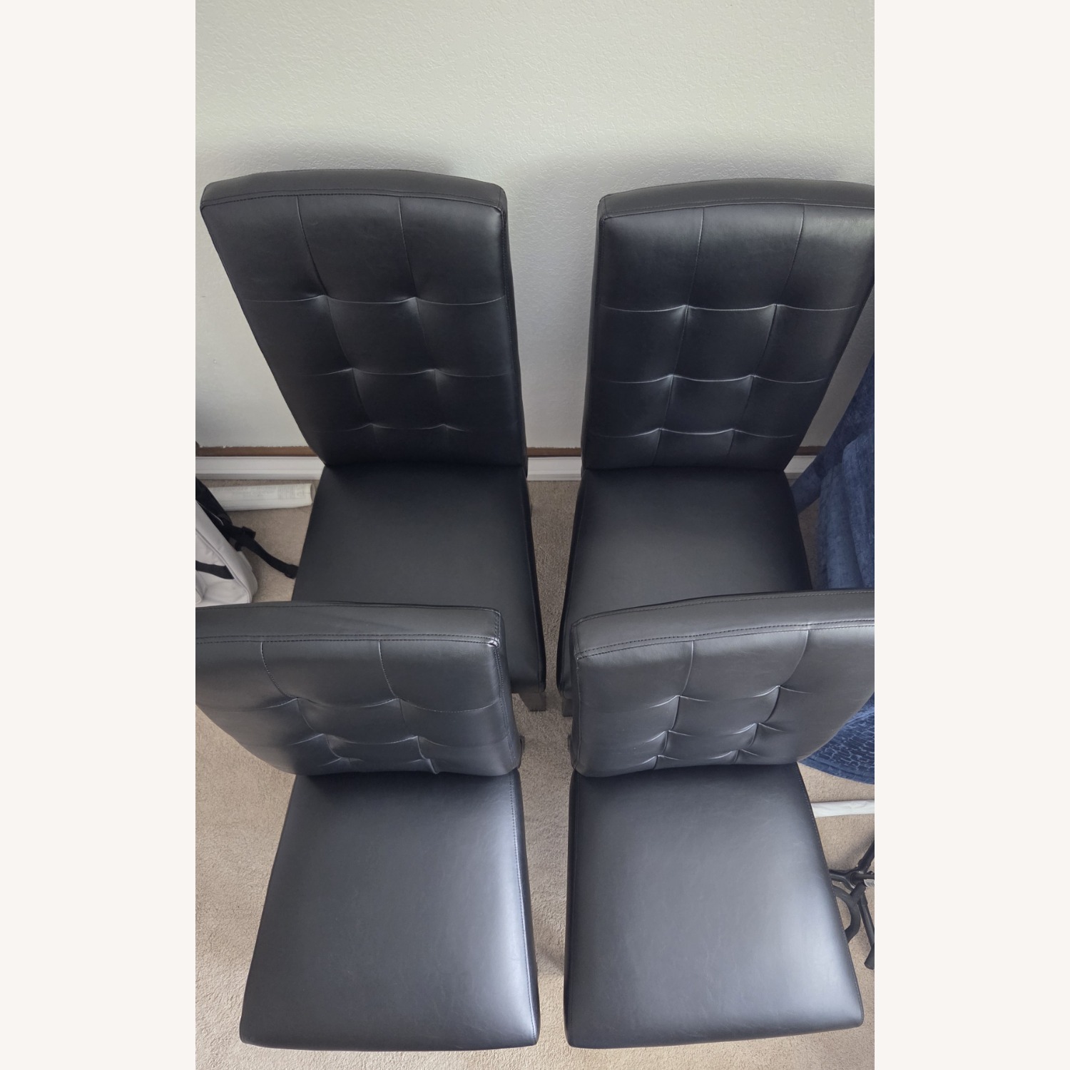 Black Tufted Kitchen/Decorative Cushion Chairs - image-10