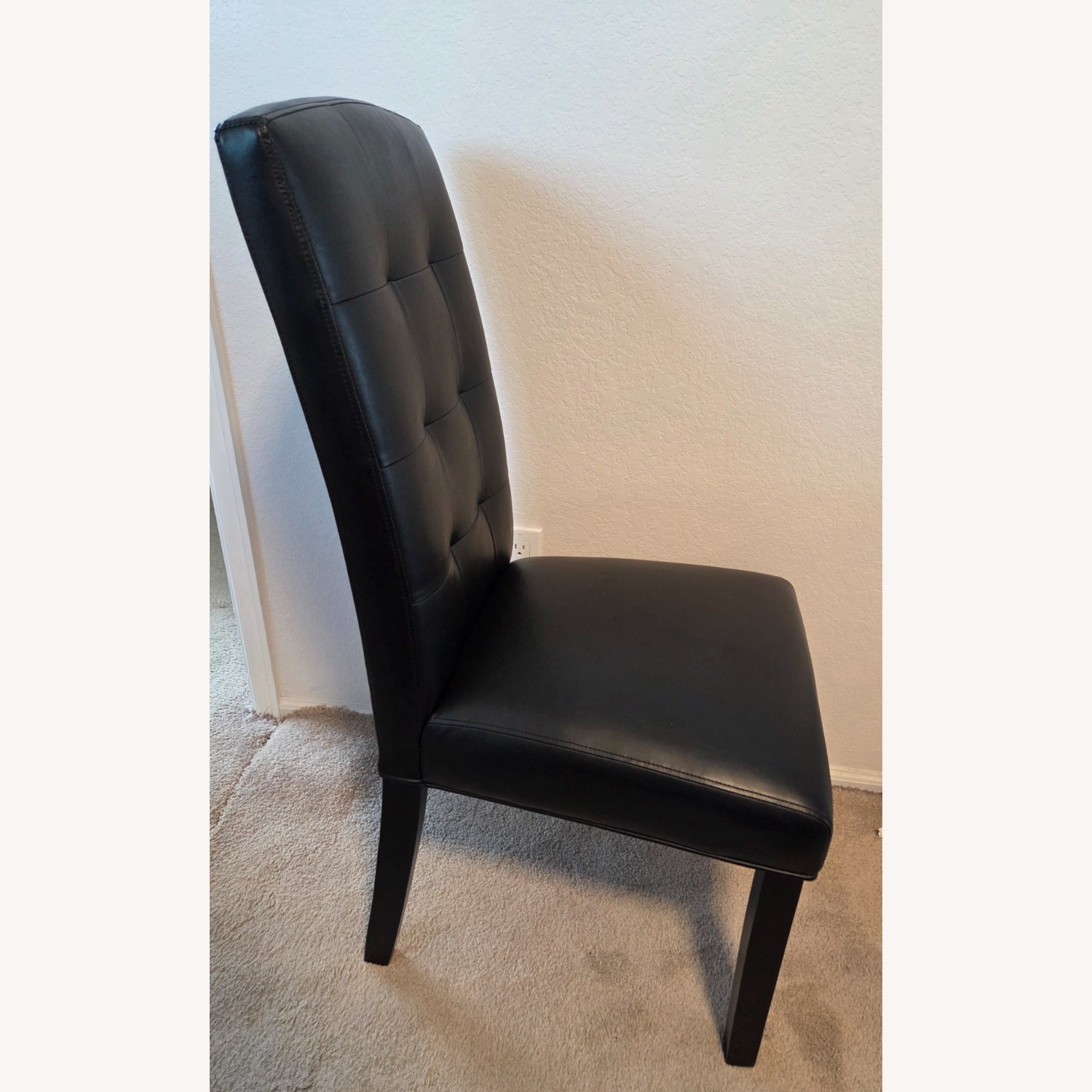 Black Tufted Kitchen/Decorative Cushion Chairs - image-3