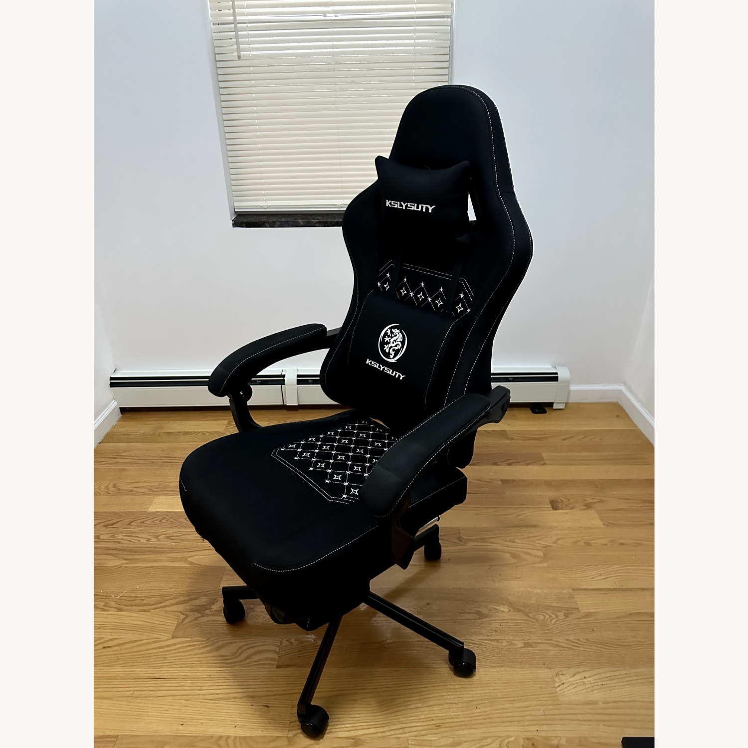 Office Chair with Adjustable Footrest, Black - image-2