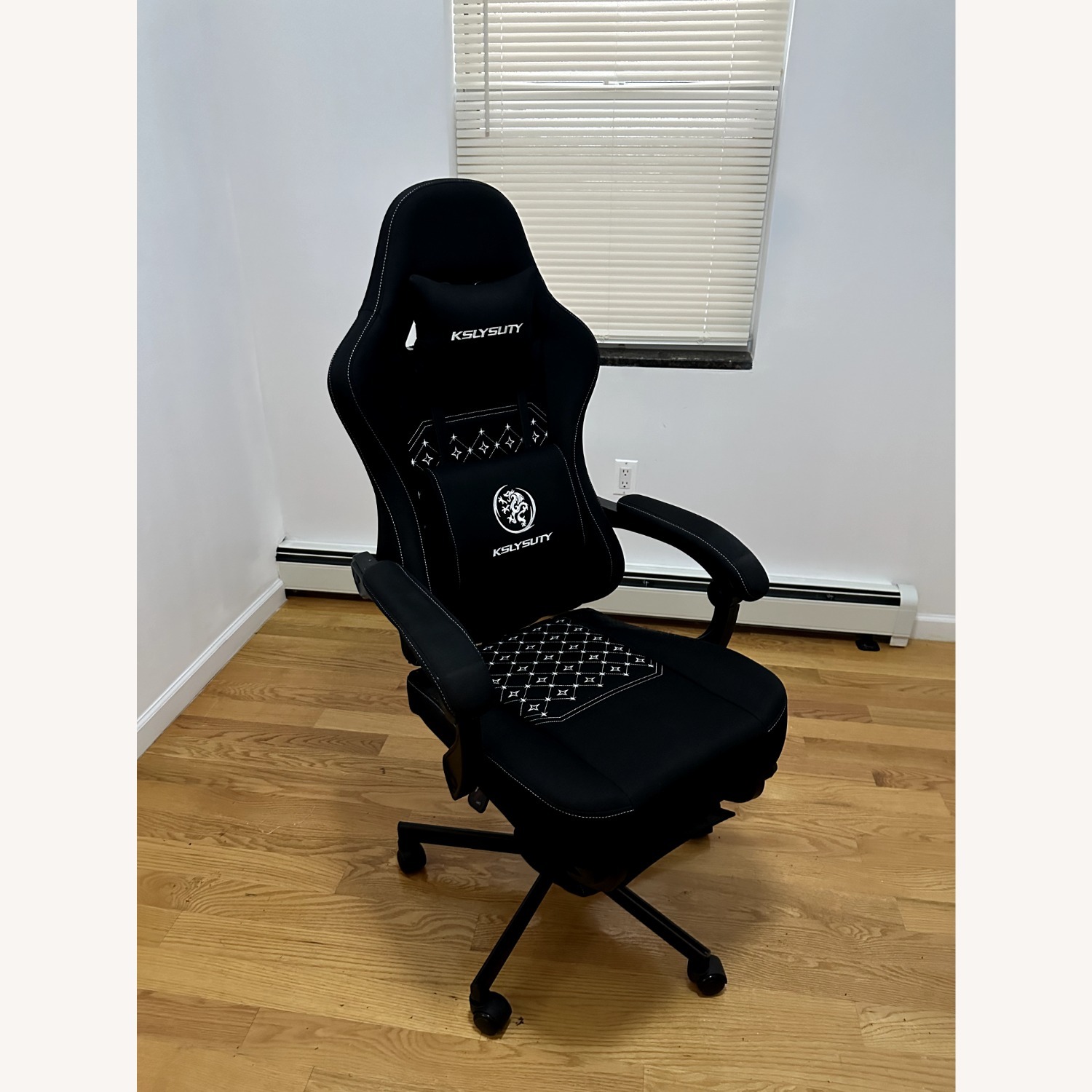 Office Chair with Adjustable Footrest, Black - image-3