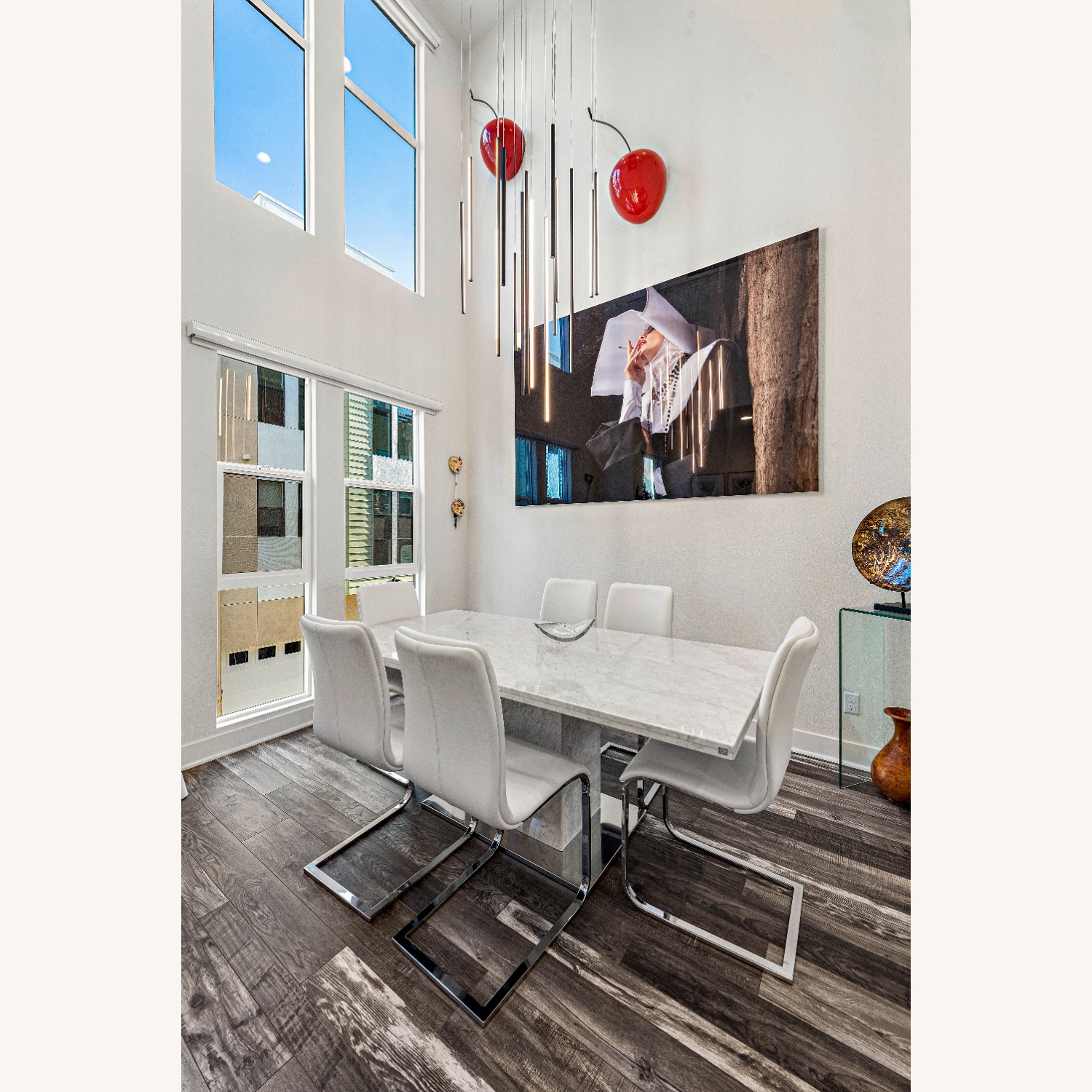 Carrera Marble Dining Table & 6 Chairs - image-1