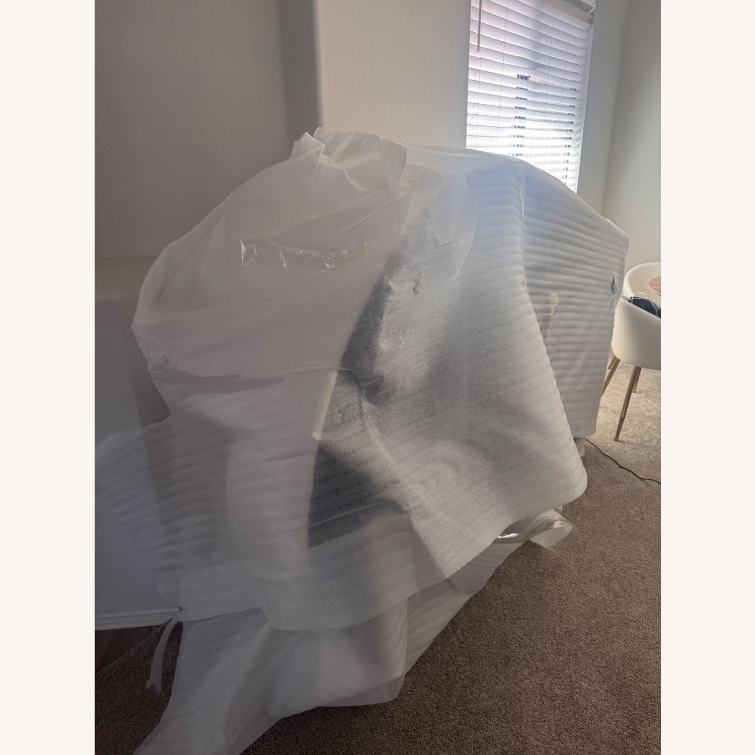  125” Boucle Off White Sectional - image-3