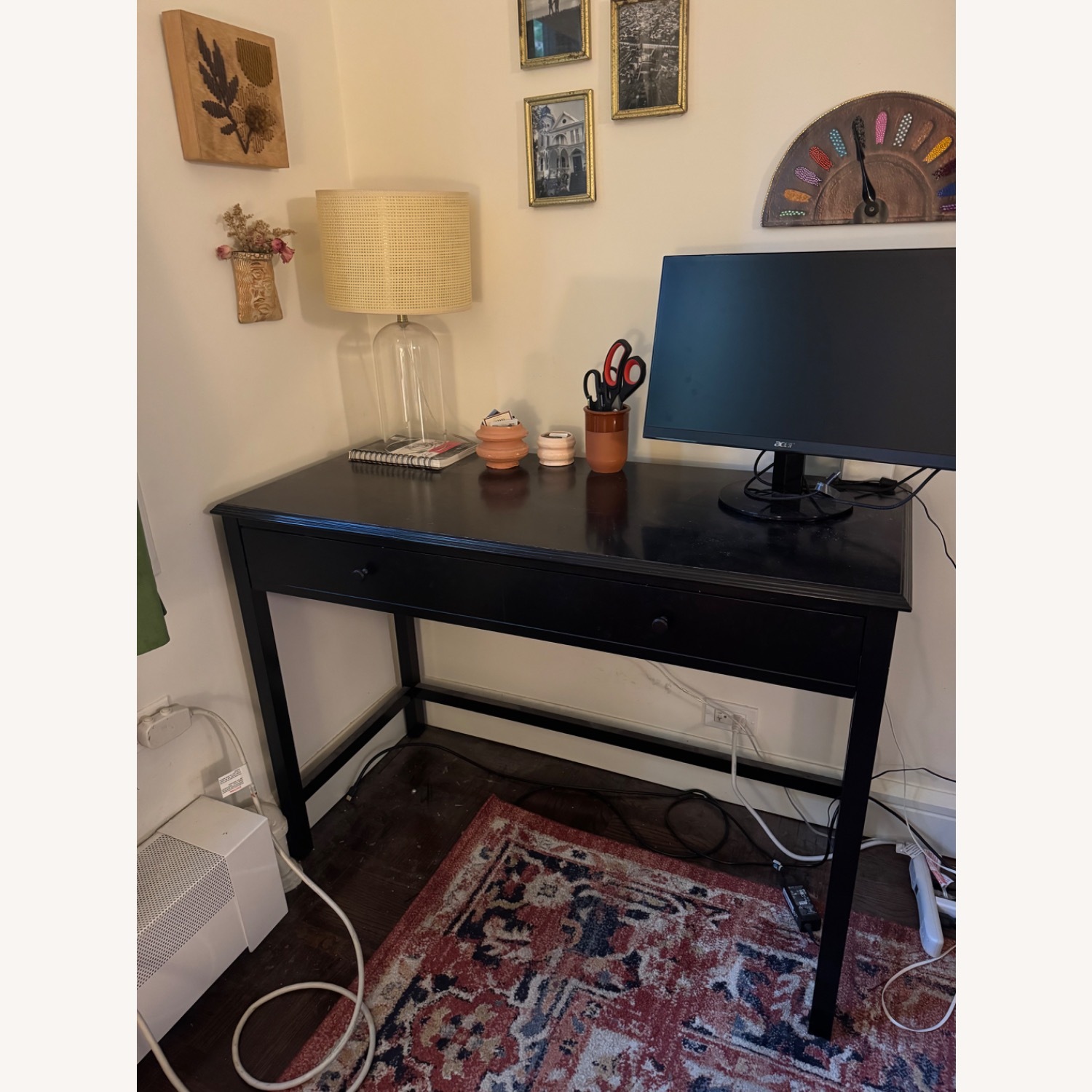 Target Black Desk W Drawer - image-1