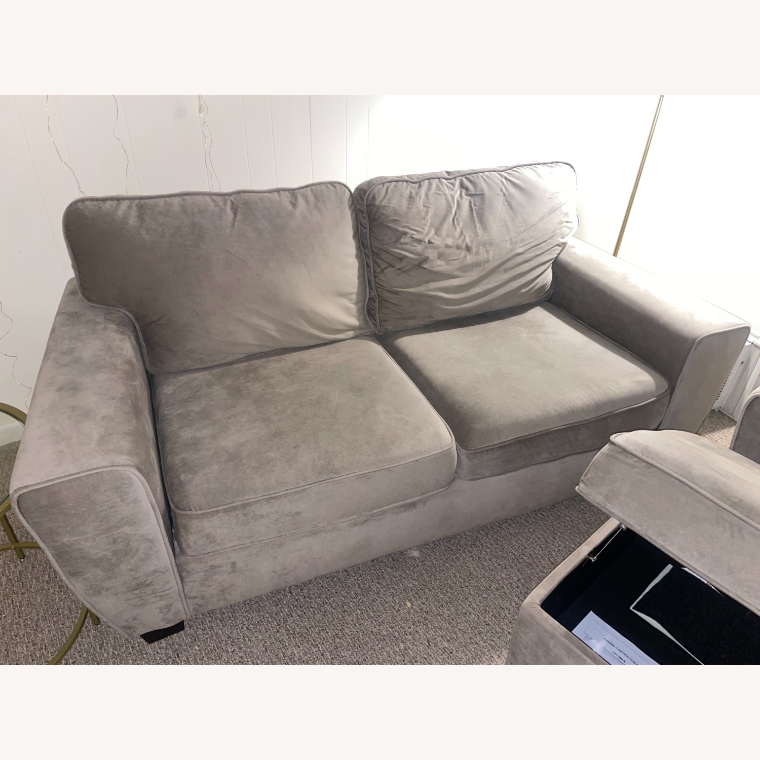 Couch Set and Storage Ottoman - image-2