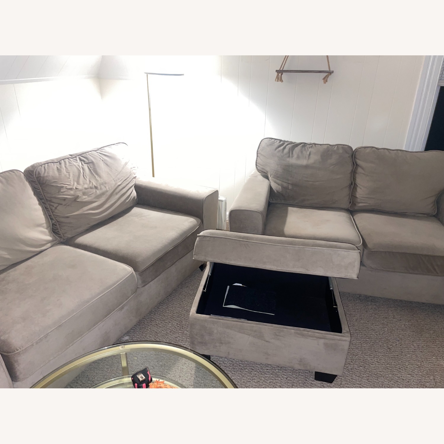 Couch Set and Storage Ottoman - image-1