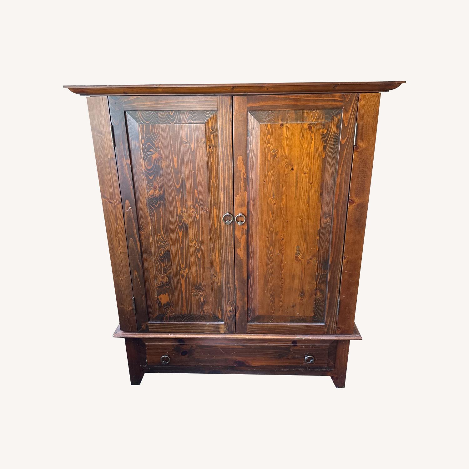 Dark Brown Sturdy Piece With TV Cutout - image-0