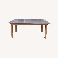 Pottery Barn Modern Stainless Steel Wood Table