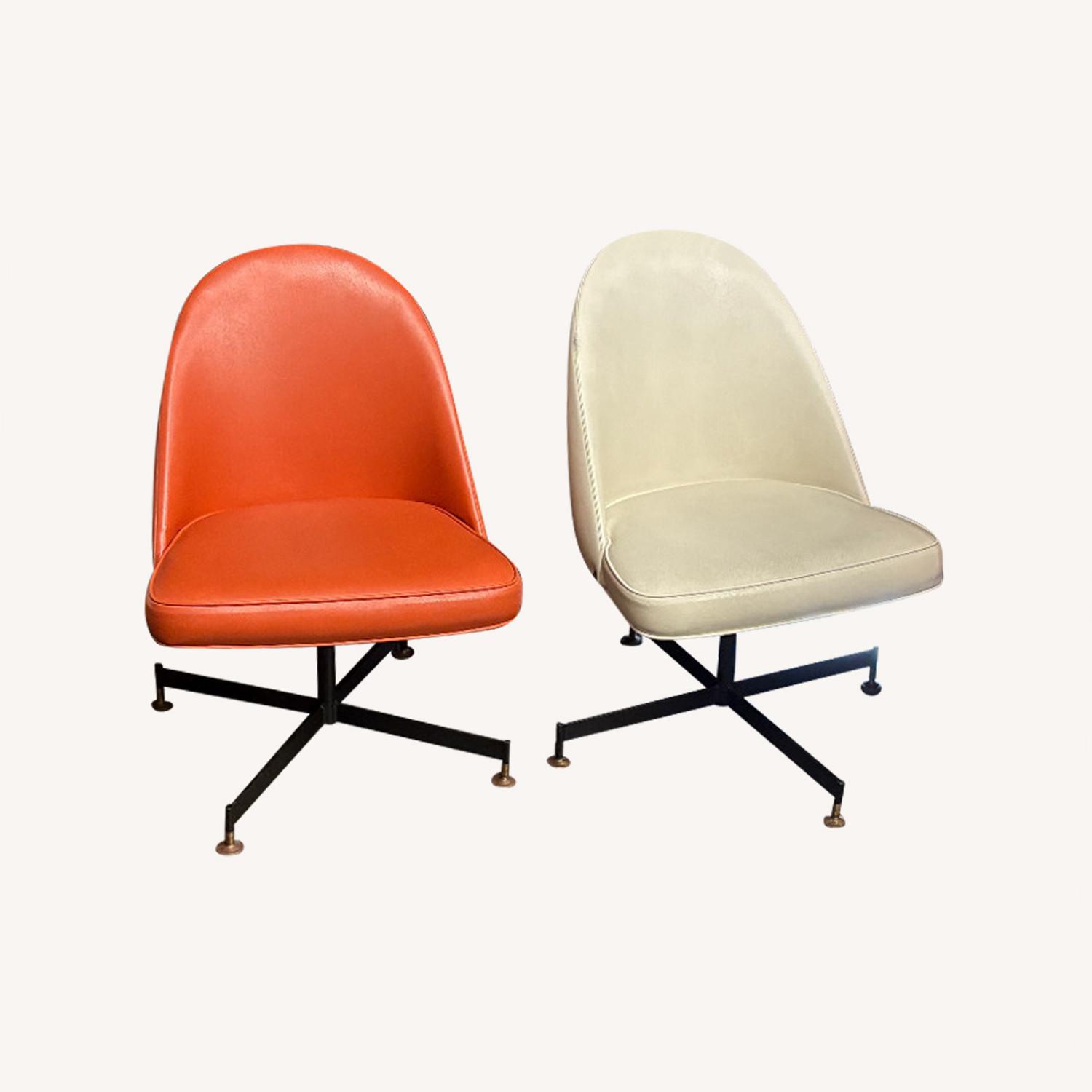 Vintage Vinyl Swiveling Dining Chairs - image-0