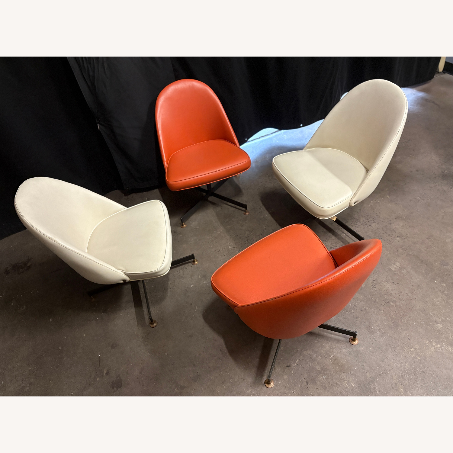 Vintage Vinyl Swiveling Dining Chairs - image-2