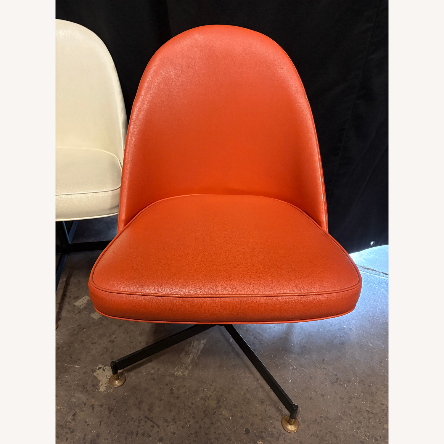 Vintage Vinyl Swiveling Dining Chairs - image-7