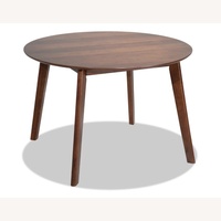 Bettie Walnut Round Dining Table - AptDeco