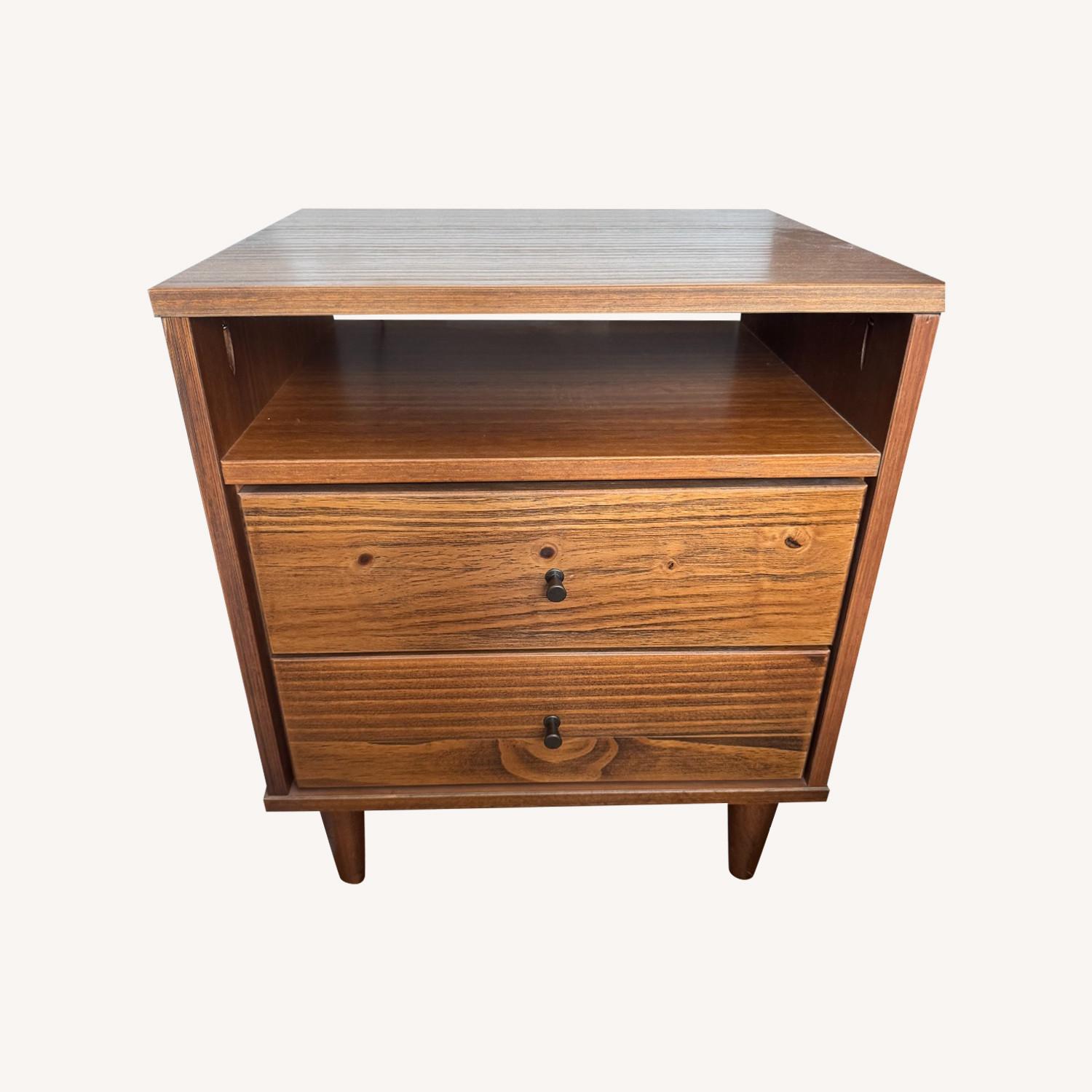 Mid Century Two-Drawer Nightstand - image-0