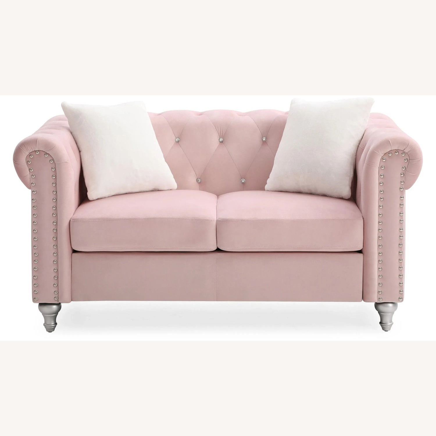 Raisa Pink Glam Loveseat - image-11