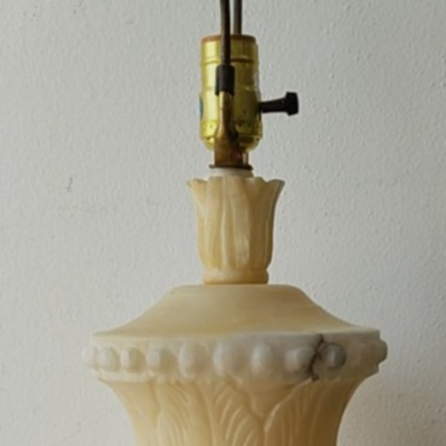 Antique Hand Carved Alabaster Table Lamp Large  - image-2