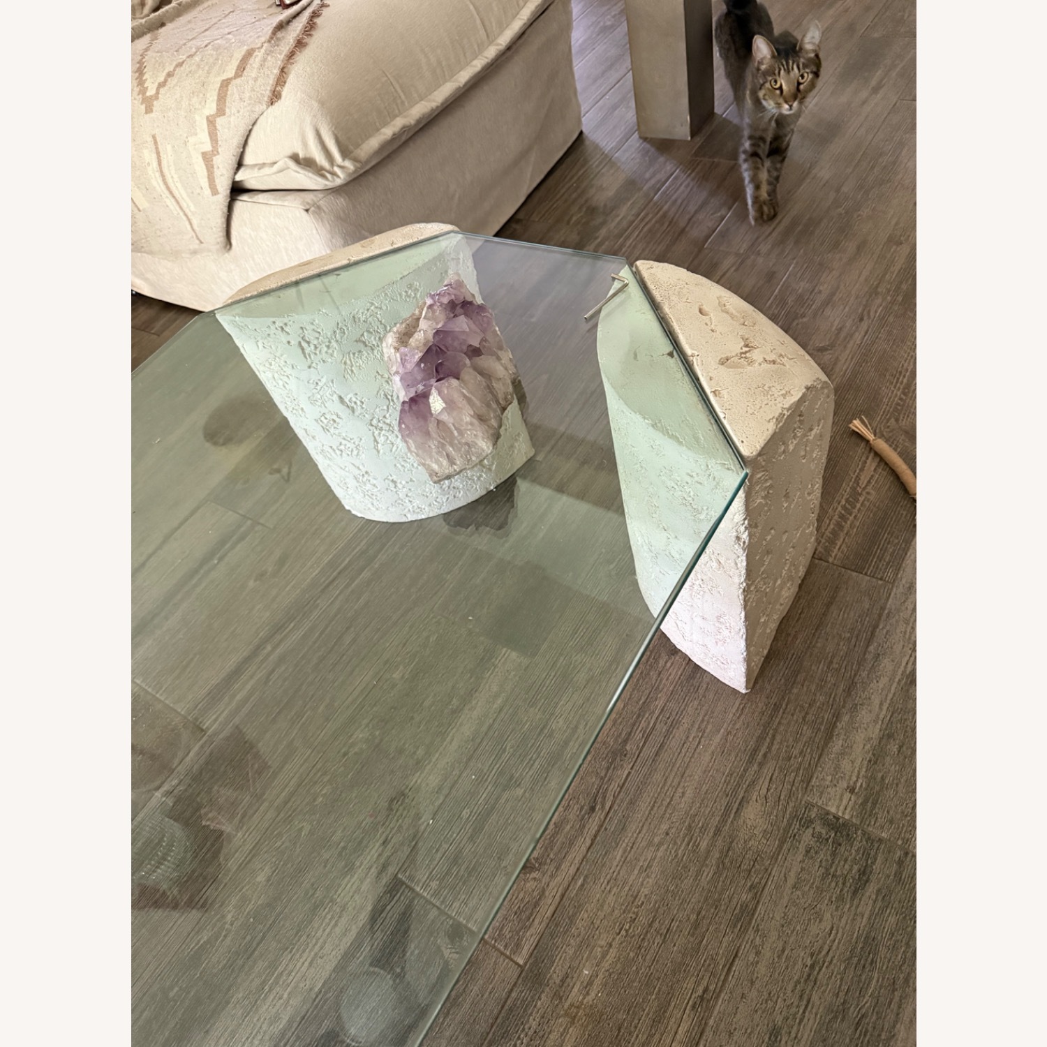 ModernHill Stone and Glass Coffee Table - image-3