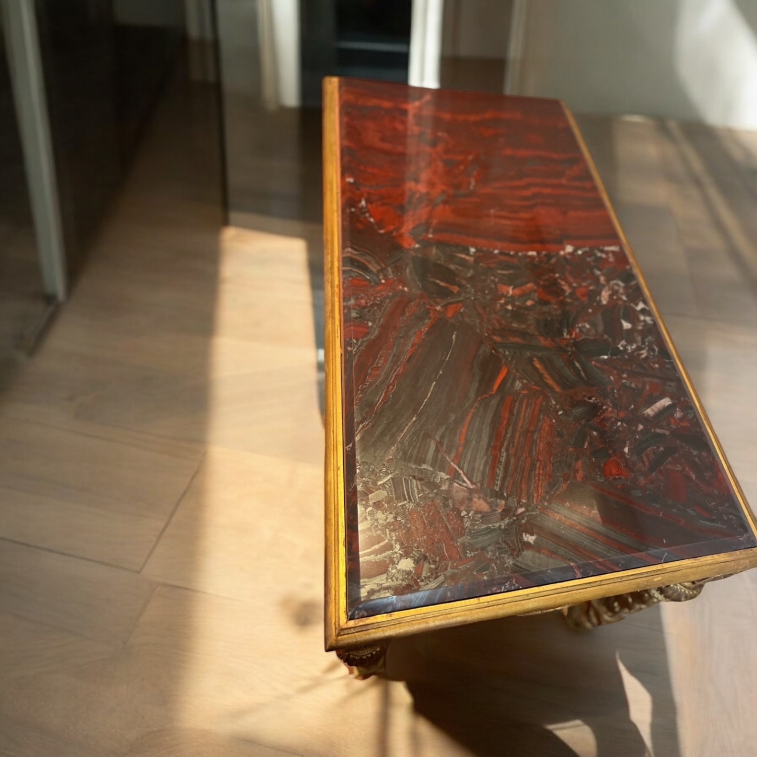 VIntage Rococo Italian Wood Granite Console - image-3