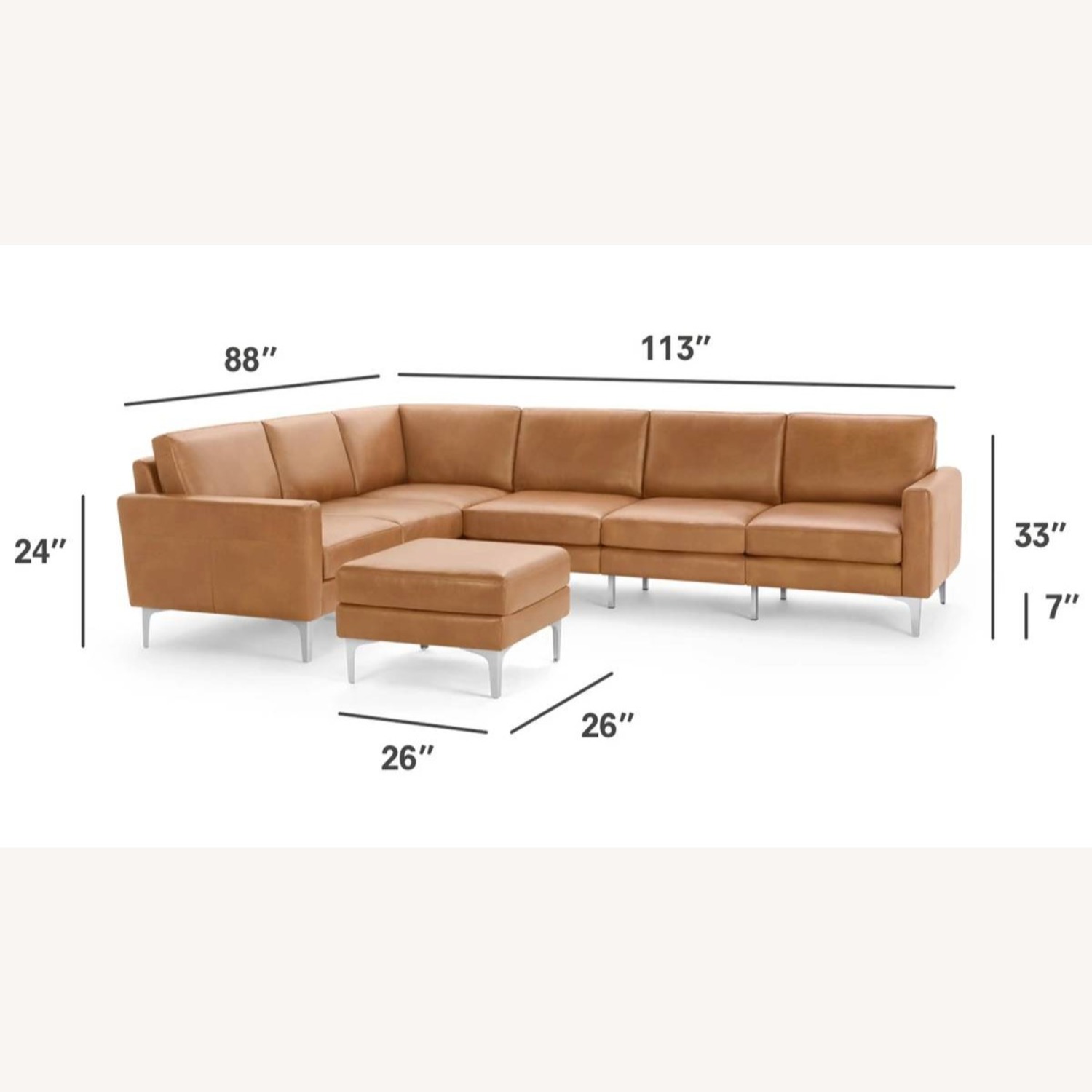 Burrow Nomad Leather 6-Seat Corner Sectional - image-2